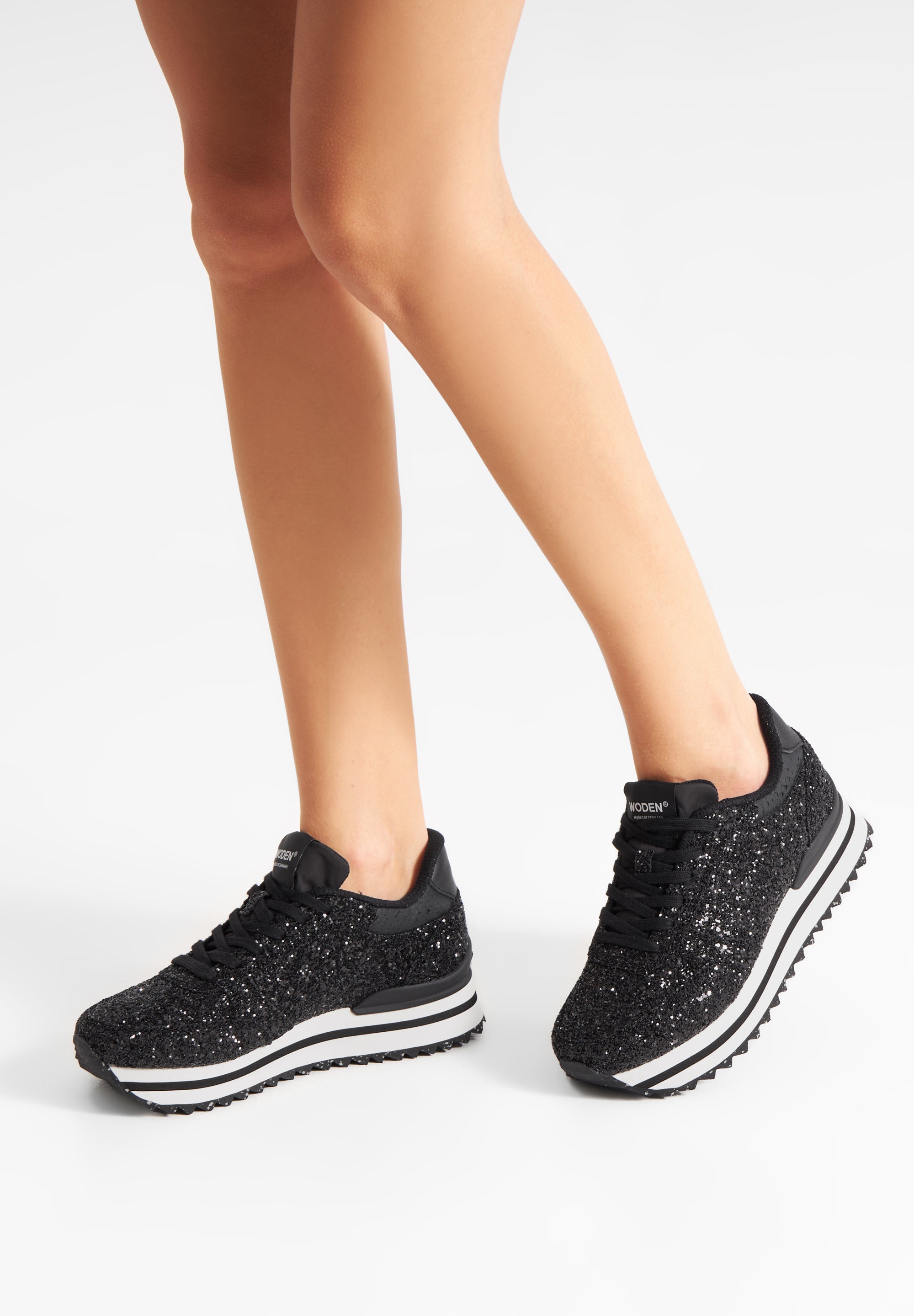 WODEN Ronja Plateau Glitter Plateau 020 Black
