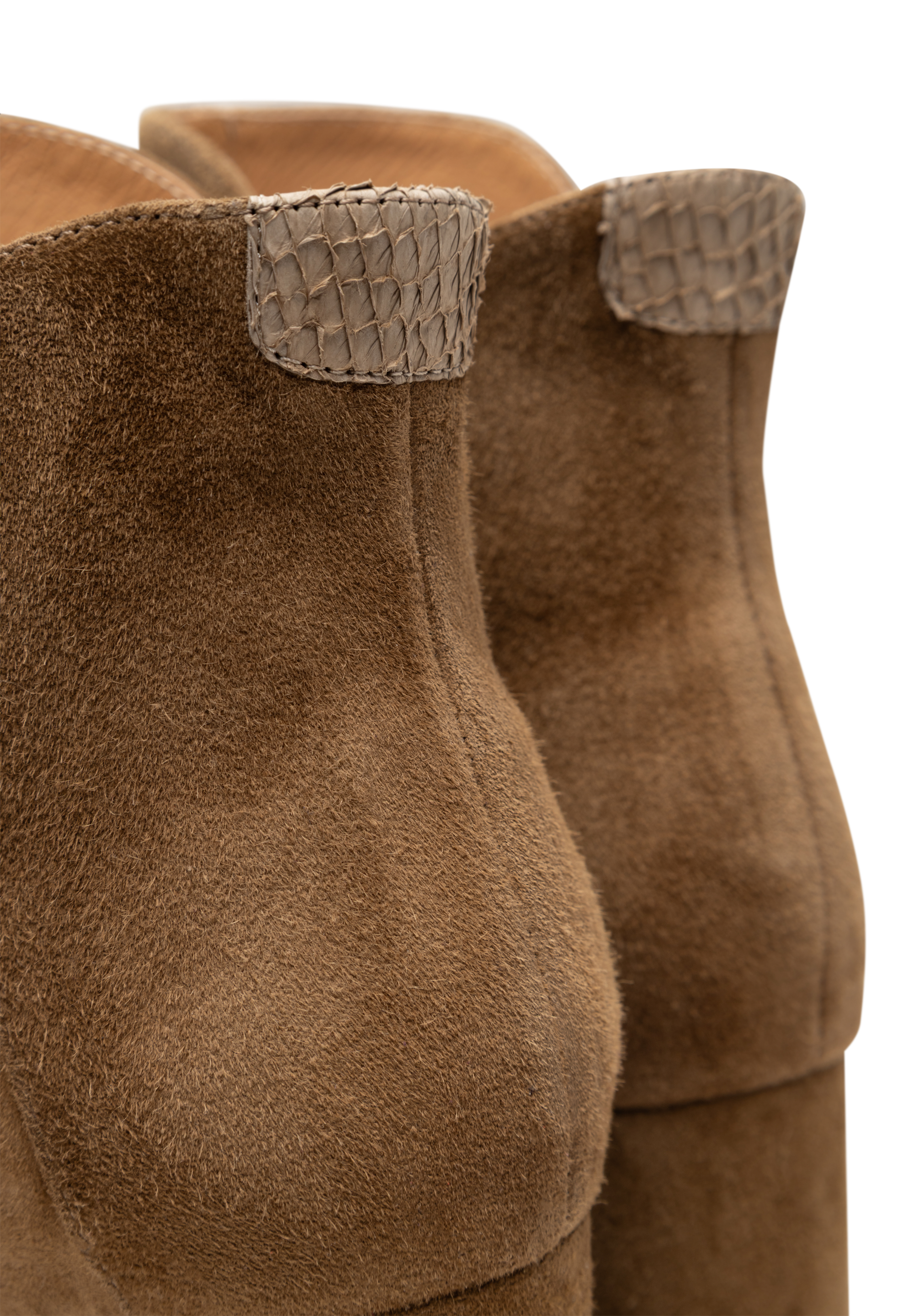 WODEN Saga Block Heeled Boots 703 Khaki