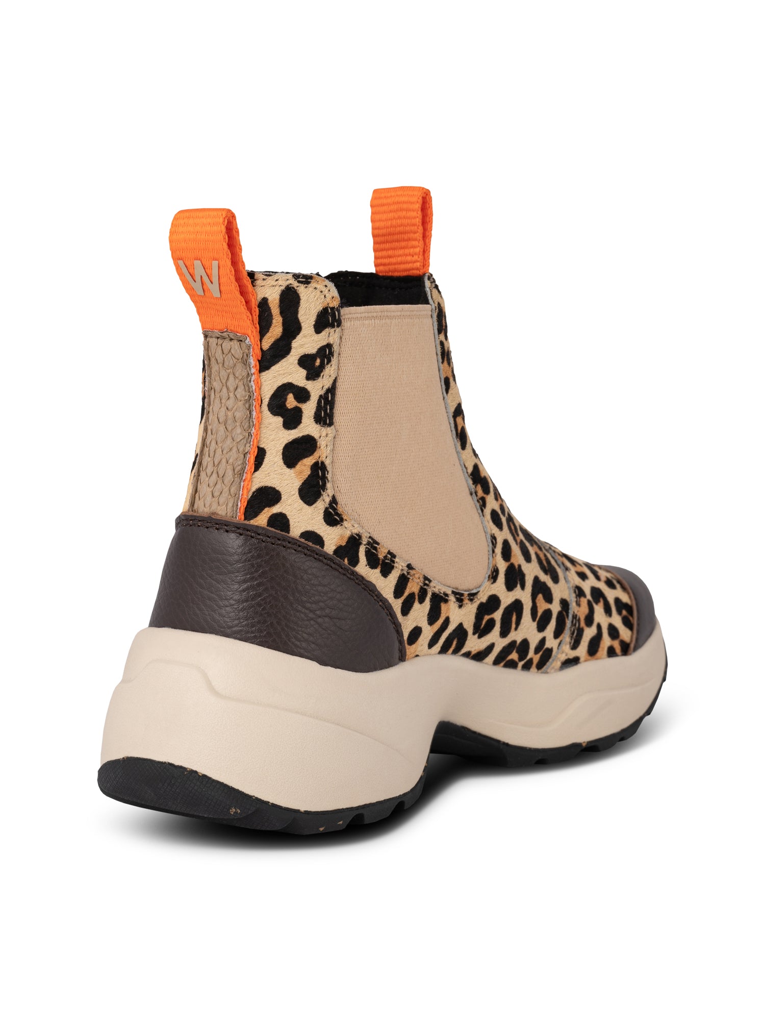 WODEN Silje Cowhair Boots 215 Coffee Cream/Leopard