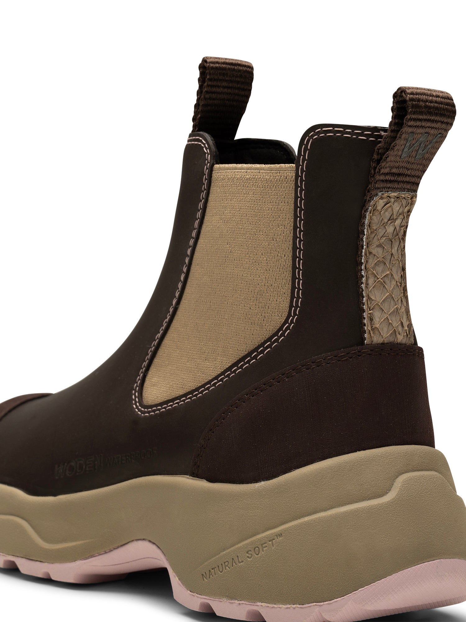 WODEN Siri Waterproof Rubber Boots 1000 Chocolate/Light Lilac