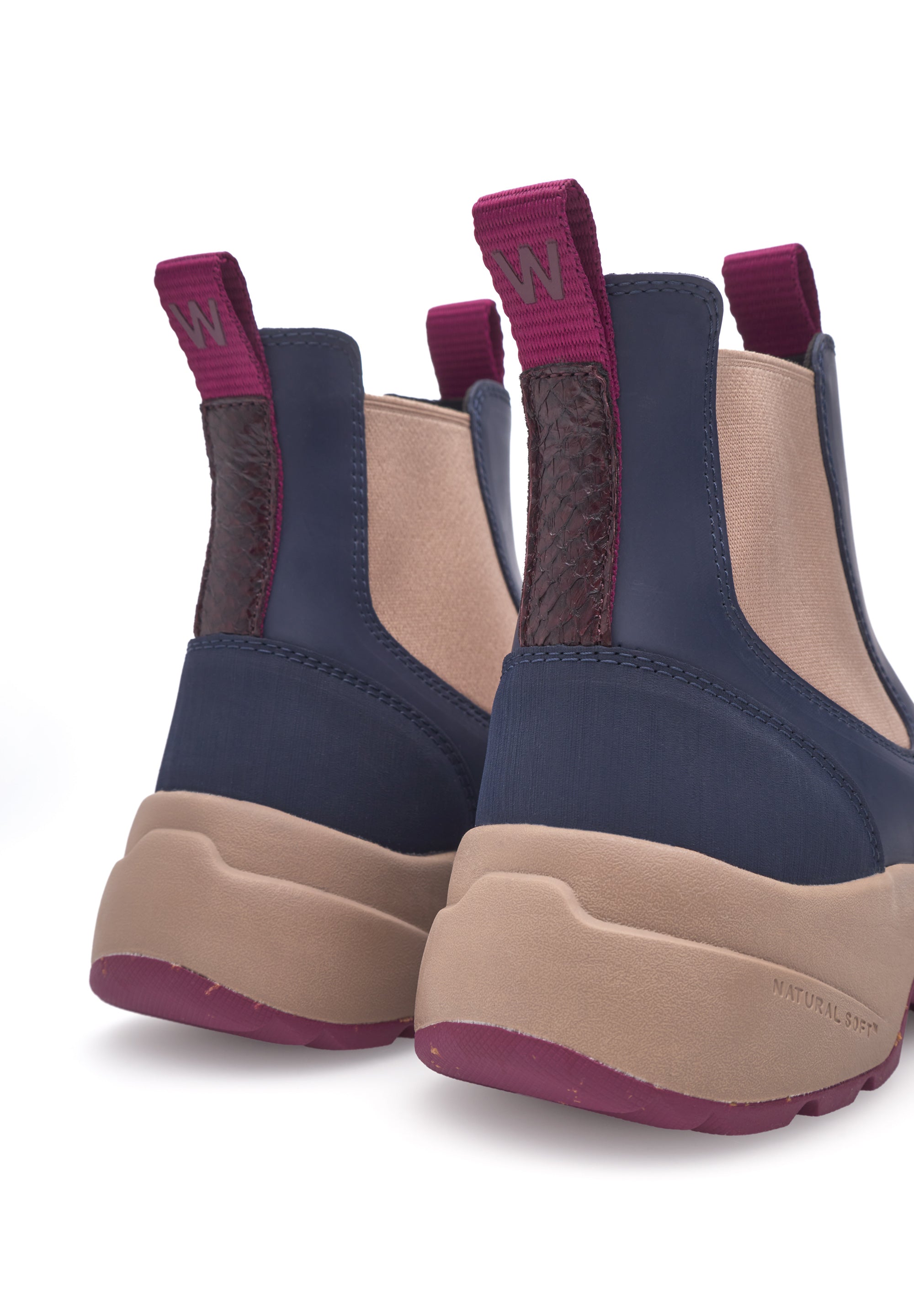 WODEN Siri Waterproof Rubber Boots 286 Dark Navy/Taupe