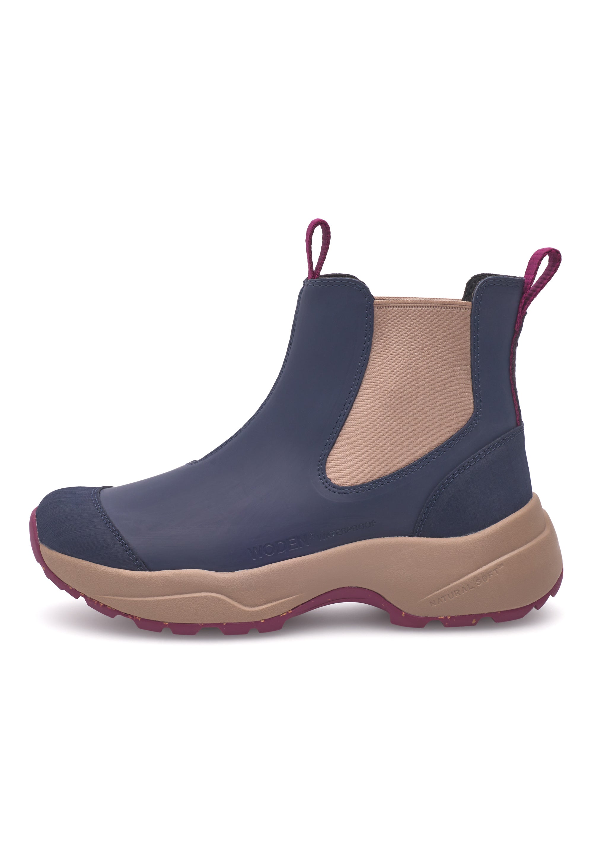 WODEN Siri Waterproof Rubber Boots 286 Dark Navy/Taupe