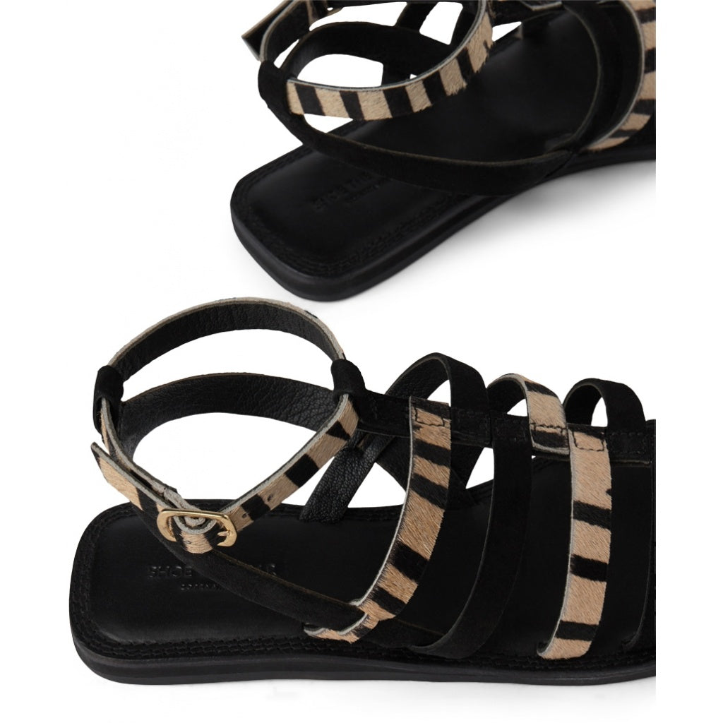 SHOE THE BEAR WOMENS Tao Gladiator Sandal Flat Sandals 110 BLACK