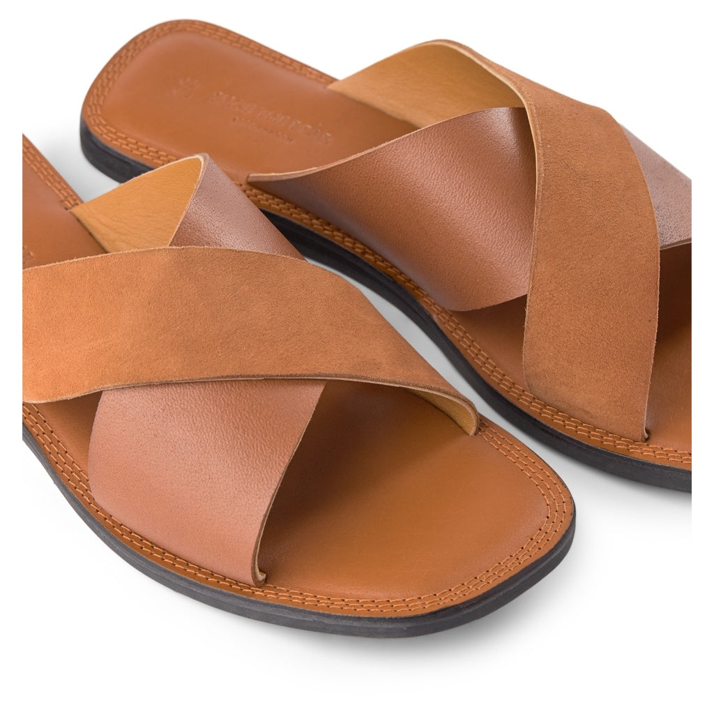 SHOE THE BEAR WOMENS Tao Slide Flat Sandals 135 TAN