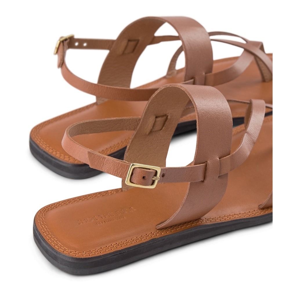 SHOE THE BEAR MENS Tao Strap Sandal Flat Sandals 132 COGNAC