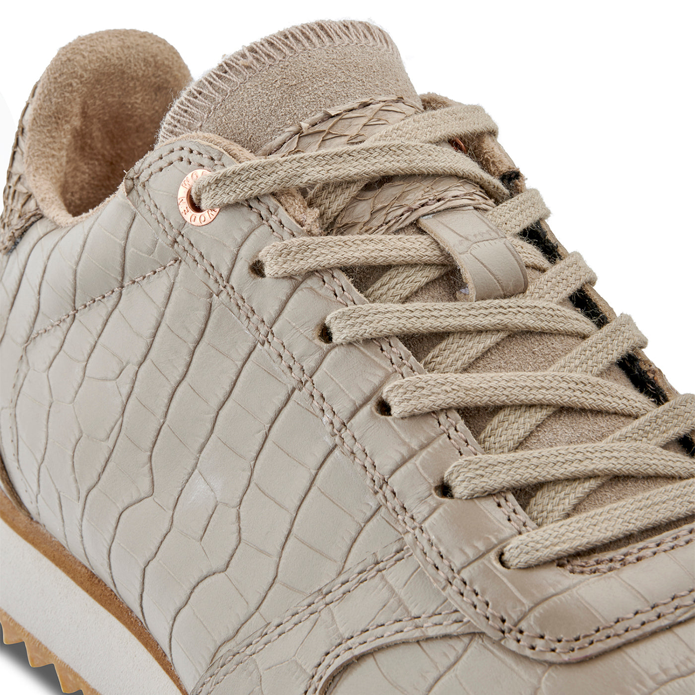 WODEN Ydun Shiny Leather Sneakers 776 Silver Mink
