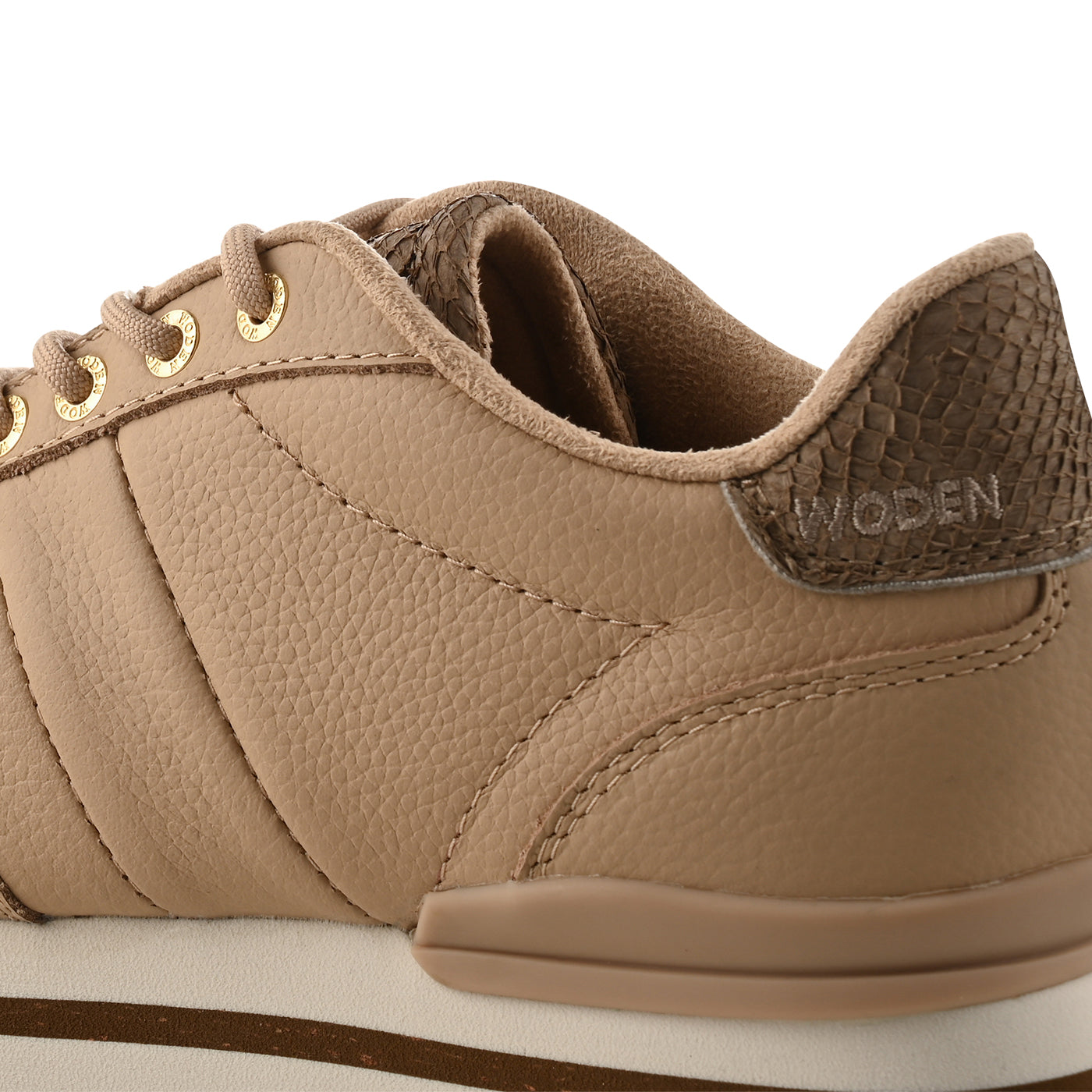 WODEN Nora III Full Leather Plateau Plateau 852 Coffee Cream