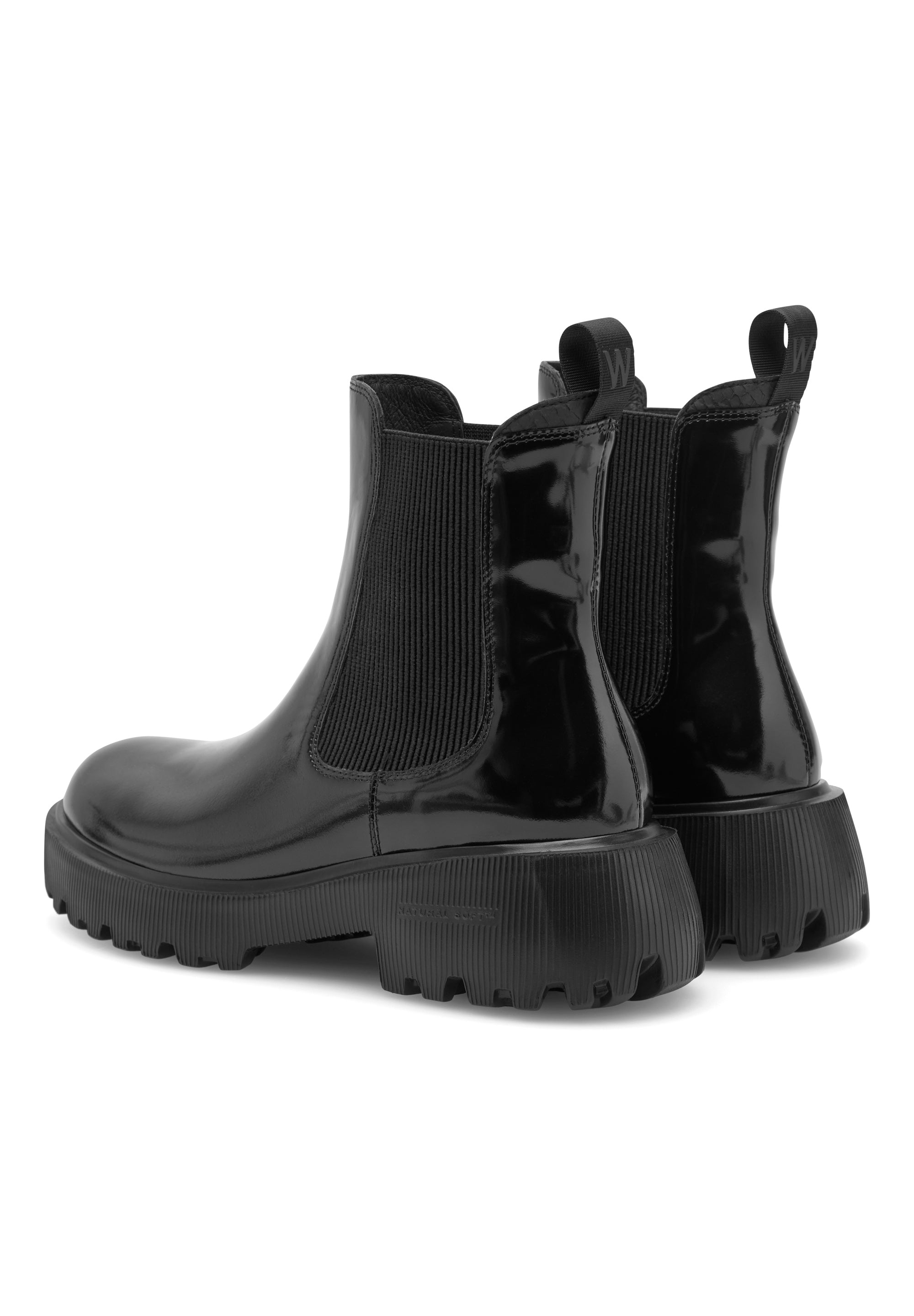 WODEN STB WOMENS Aya Patent Boots 020 Black