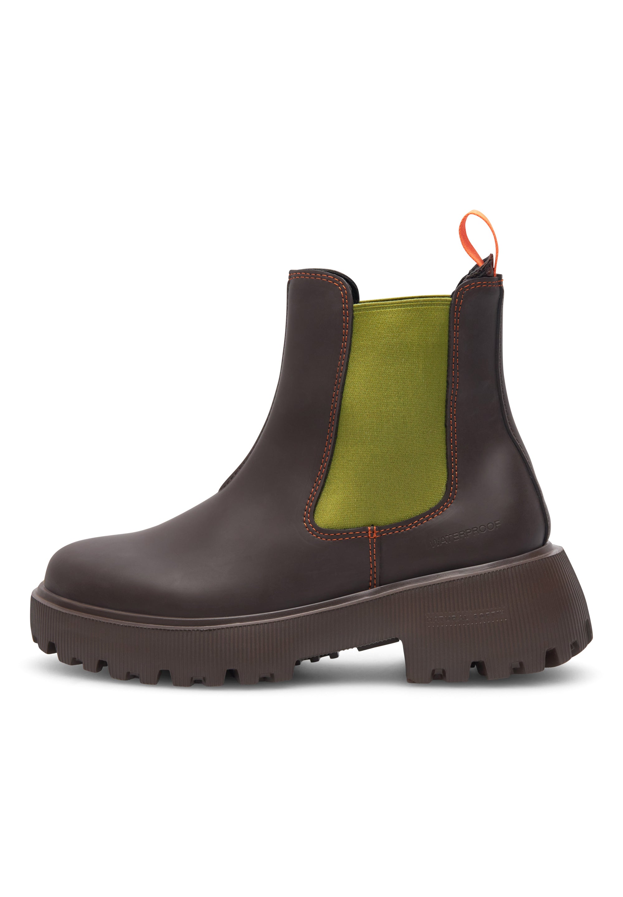 WODEN Aya Waterproof Rubber Boots 287 Chocolate/Bambus Green
