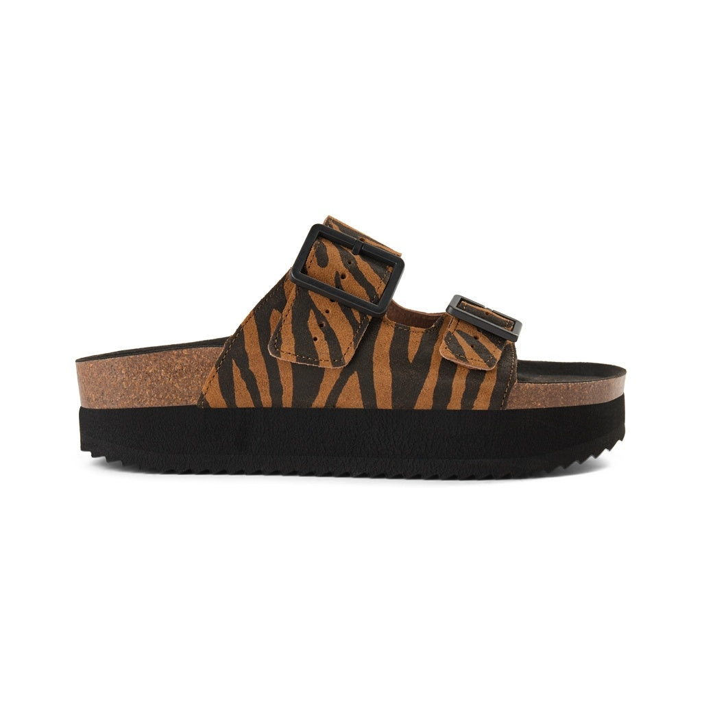 SHOE THE BEAR MENS Cara Platform Slip-in Flat Sandals 130 BROWN