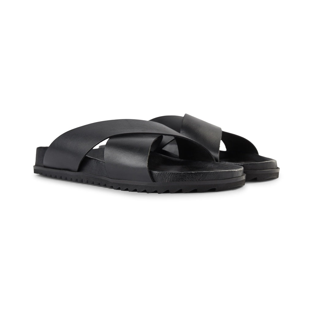 SHOE THE BEAR MENS Cross Sandal Flat Sandals 110 BLACK