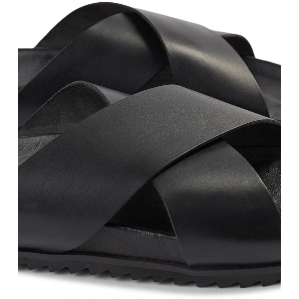 SHOE THE BEAR MENS Cross Sandal Flat Sandals 110 BLACK