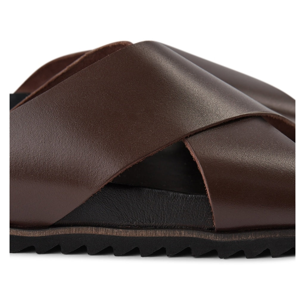 SHOE THE BEAR MENS Cross Sandal Flat Sandals 130 BROWN