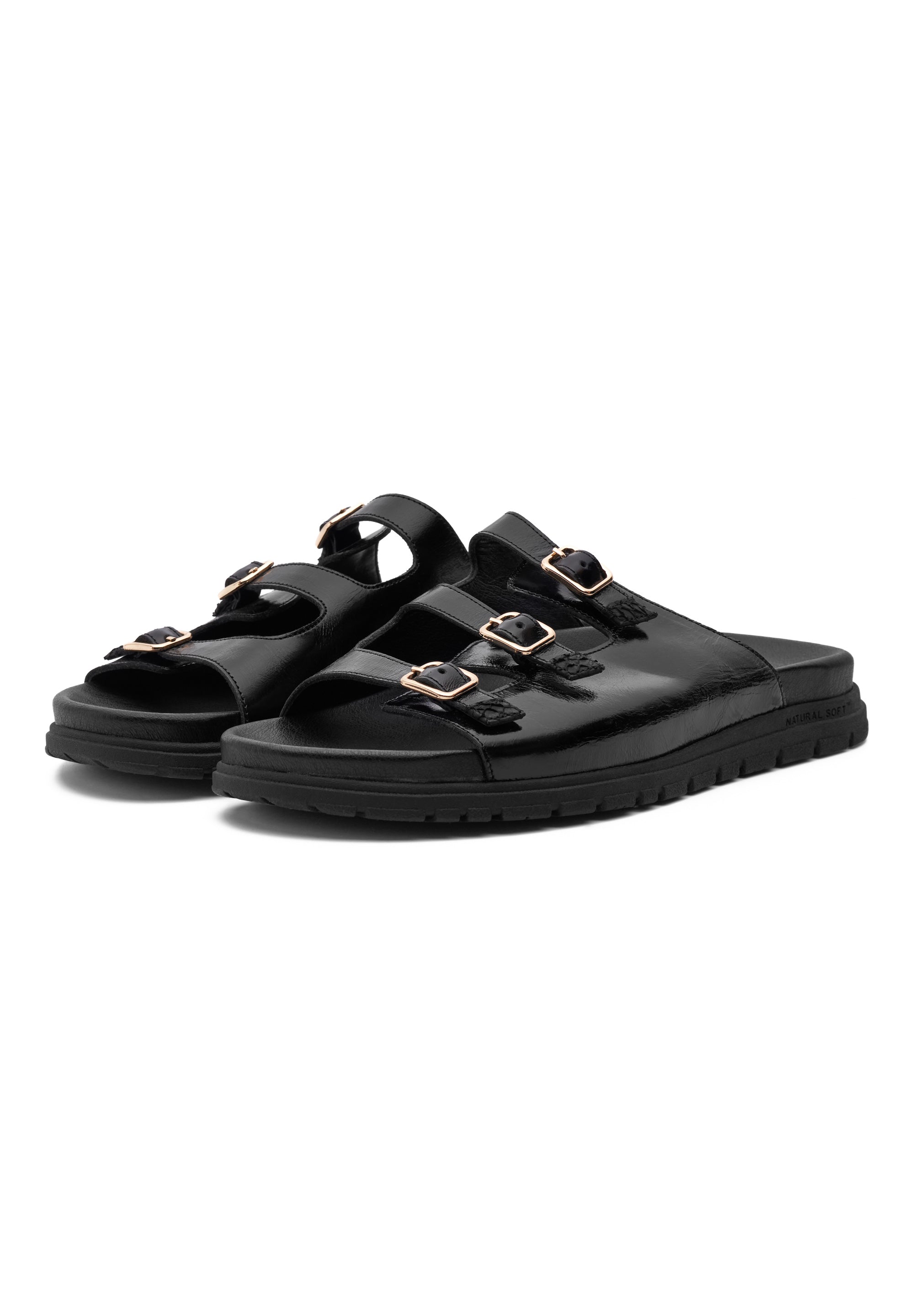 WODEN STB WOMENS Ellen Buckle Sandals 020 Black