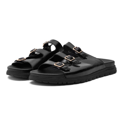 WODEN STB WOMENS Ellen Buckle Sandals 020 Black