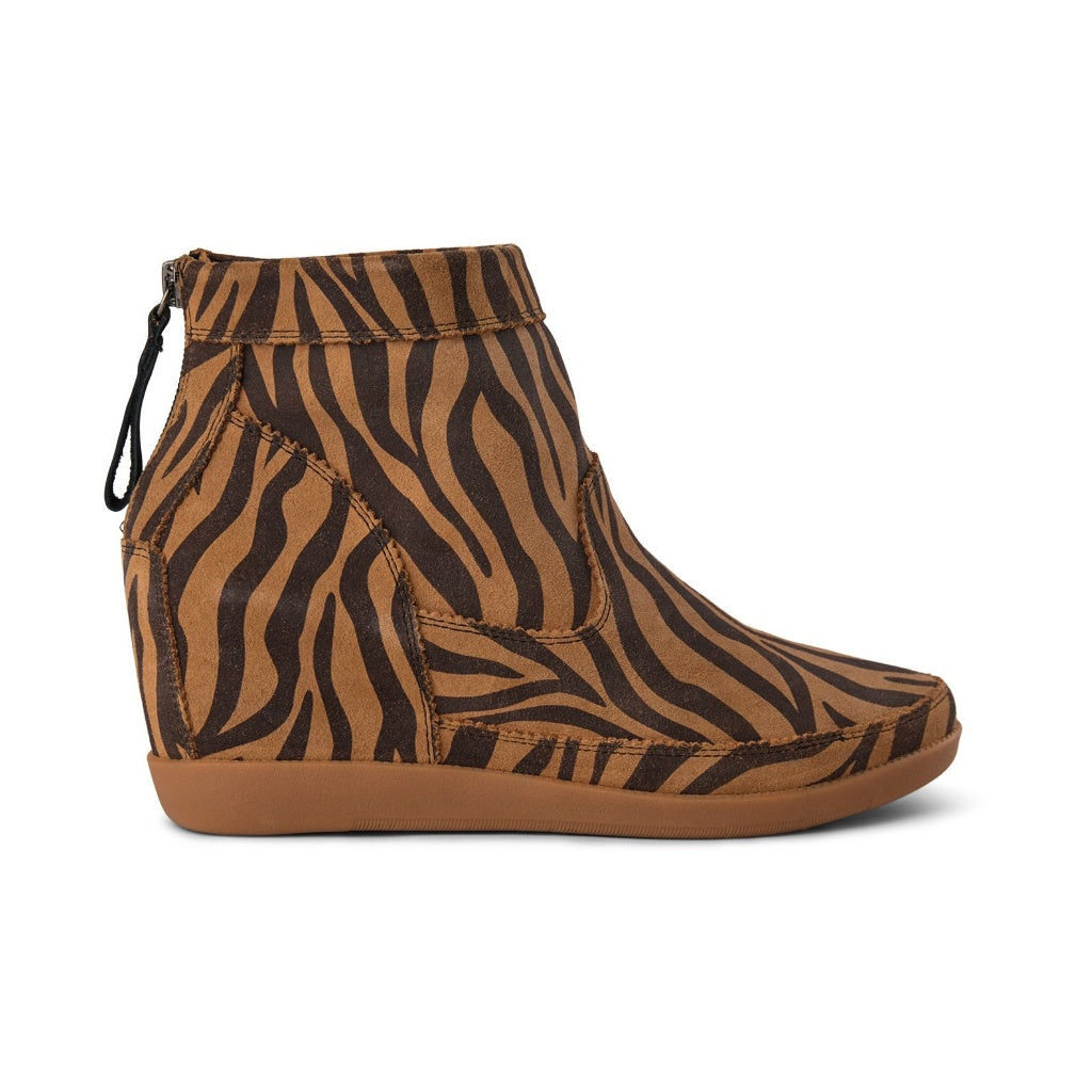 SHOE THE BEAR WOMENS Emmy Zebra Sneakers Wedge 130 BROWN