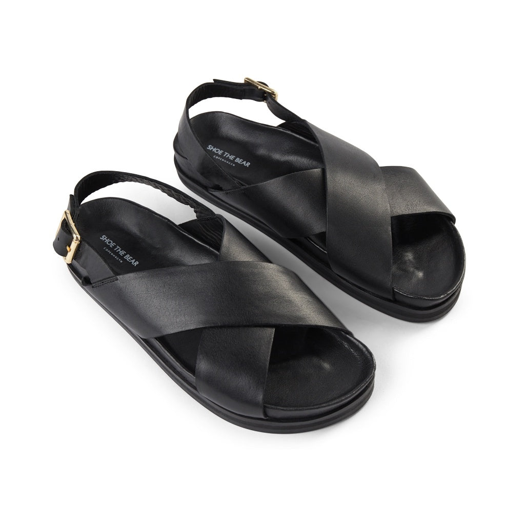 SHOE THE BEAR MENS Famara Cross Sandal Flat Sandals 110 BLACK