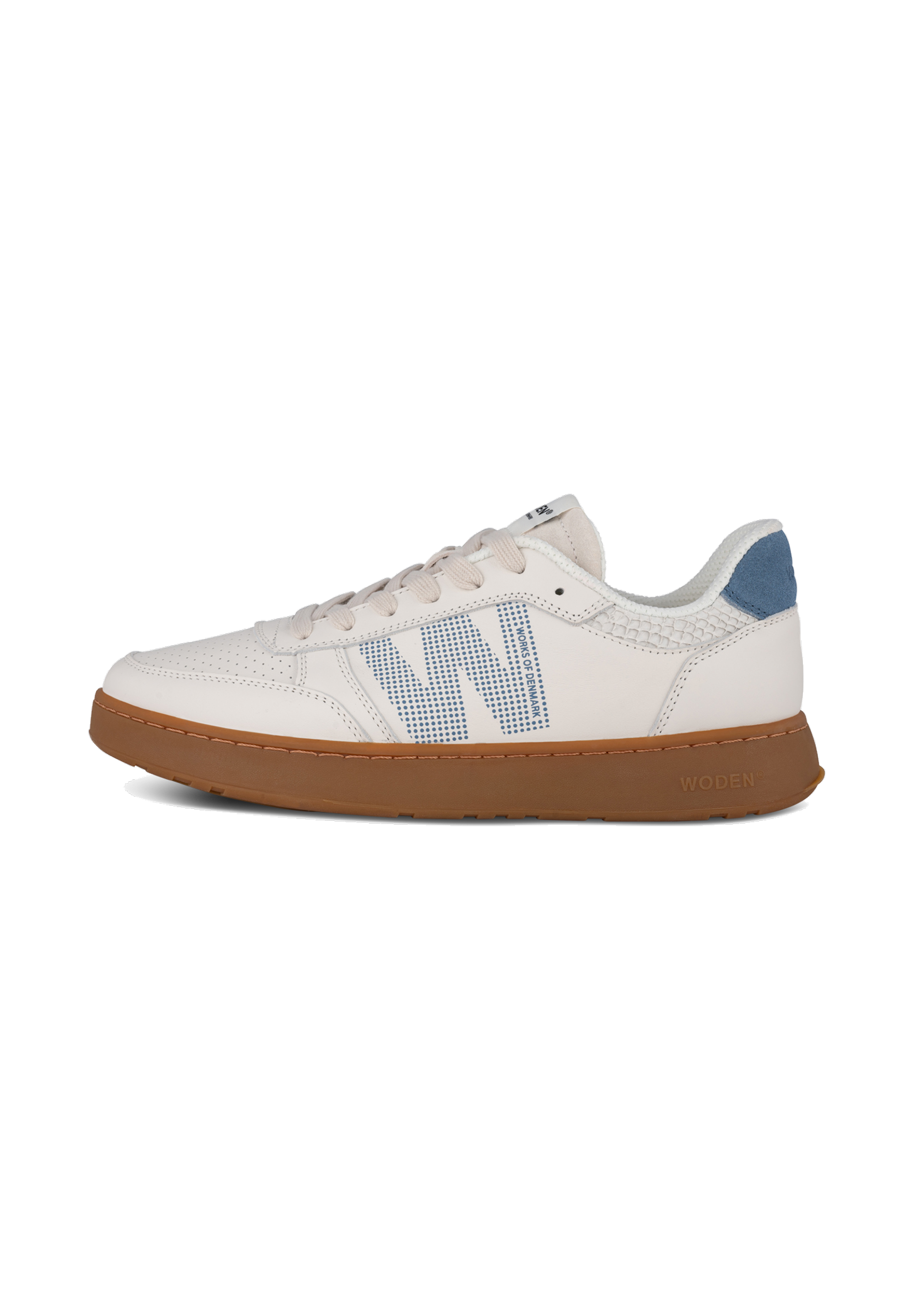 WODEN MENS Frode Leather Sneakers 187 Old Denim