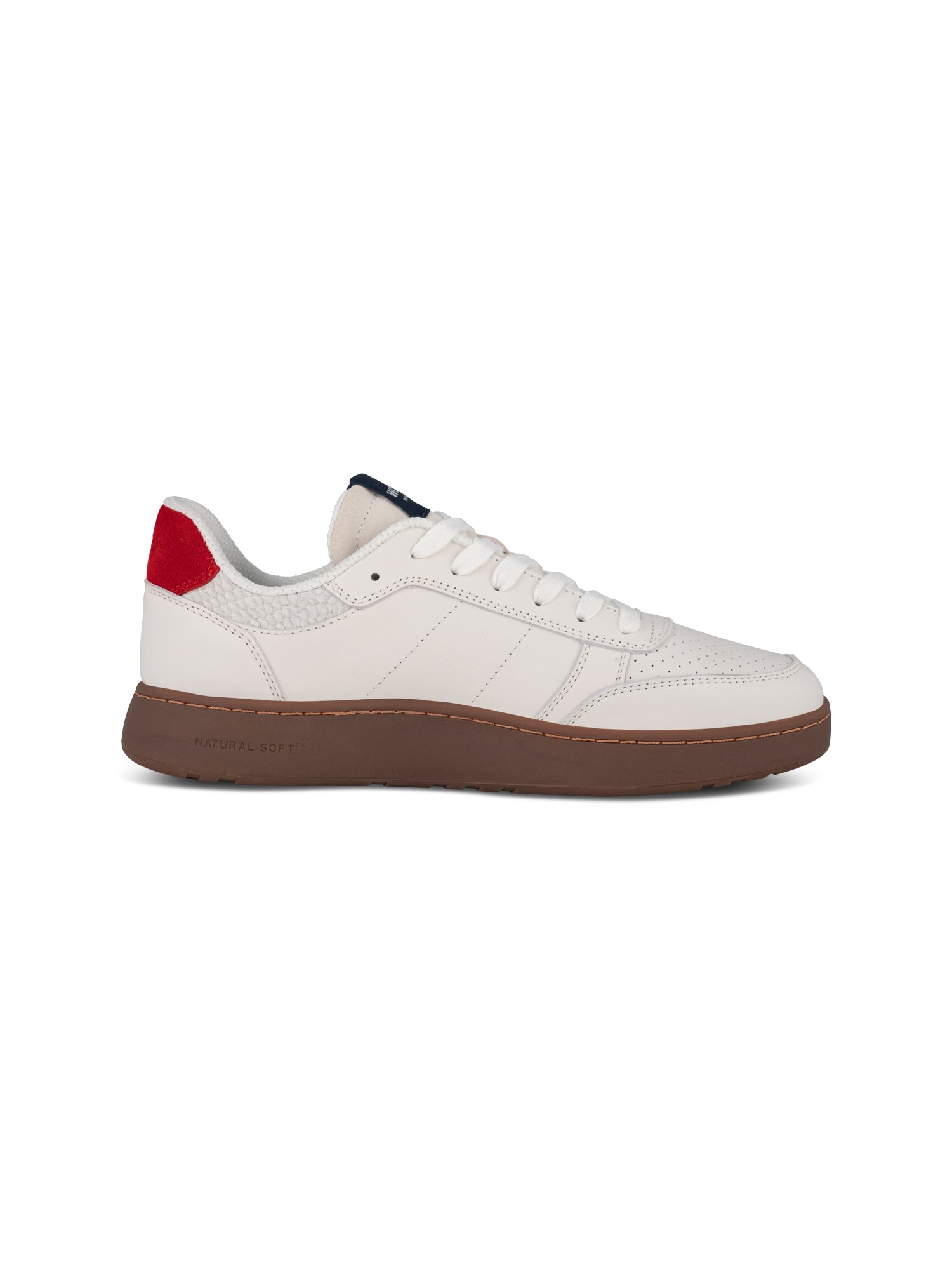 WODEN MENS Frode Leather Sneakers 413 Fire Red/Navy