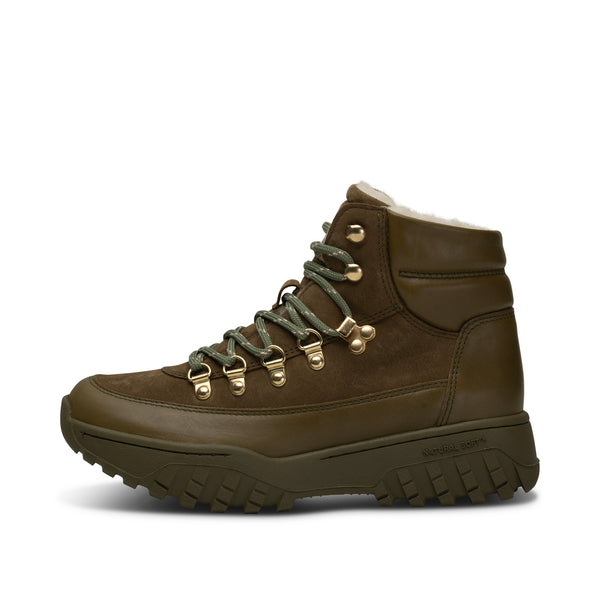 WODEN Iris Track Leather Suede Boots 971 Cypress/Dark Olive