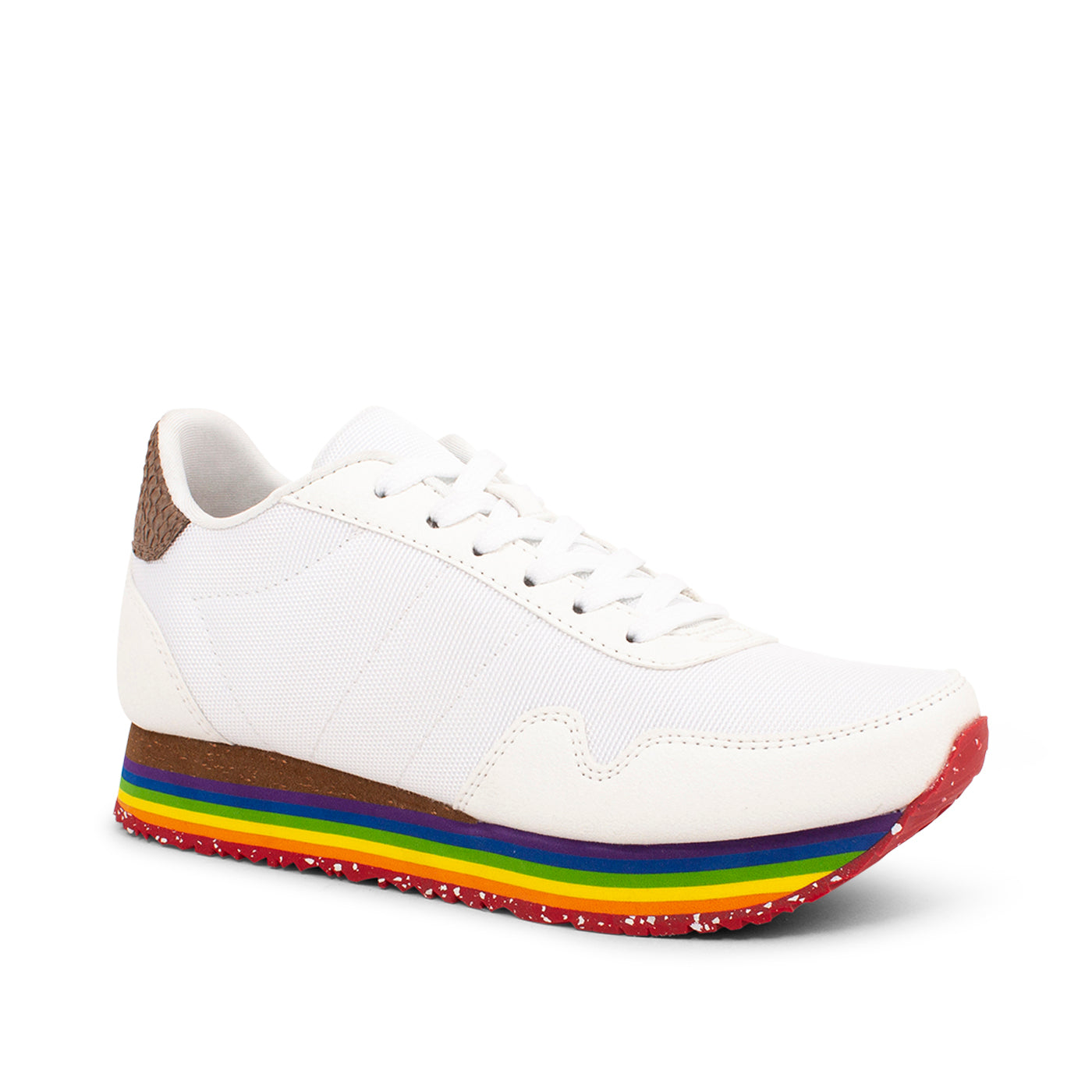 WODEN KIDS Katrina Teen Plateau Sneakers 631 Bright White Rainbow