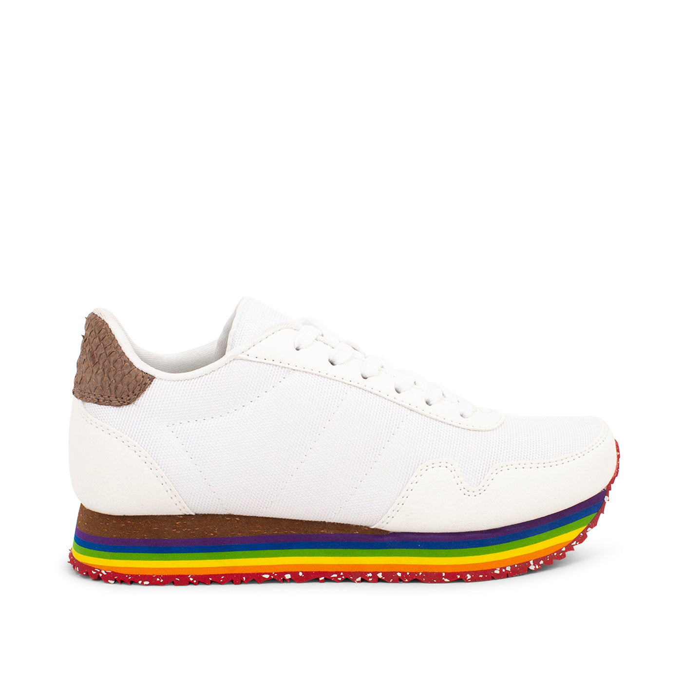 WODEN KIDS Katrina Teen Plateau Sneakers 631 Bright White Rainbow