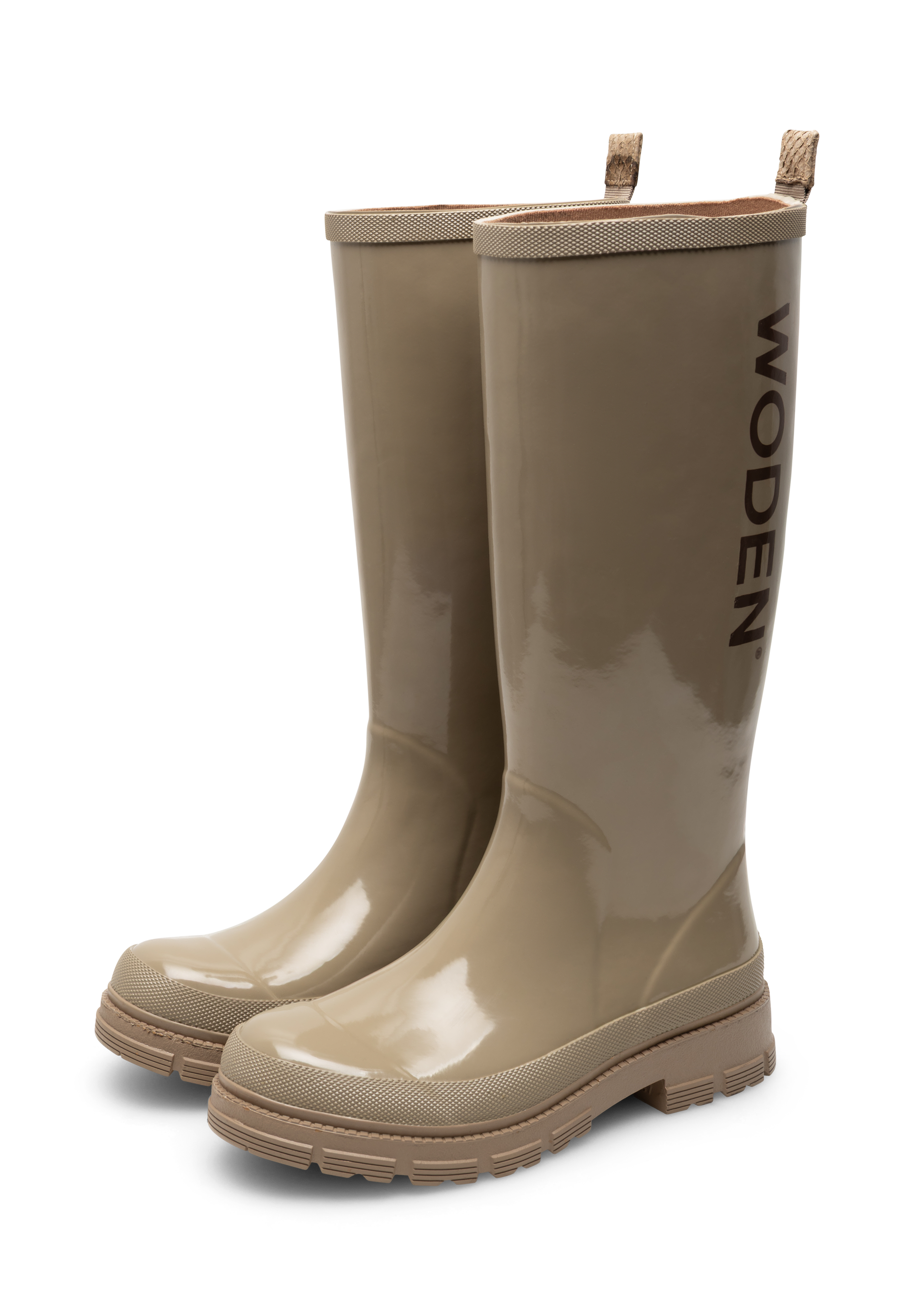 WODEN Le Glossy Waterproof Rubber Boots 776 Silver Mink
