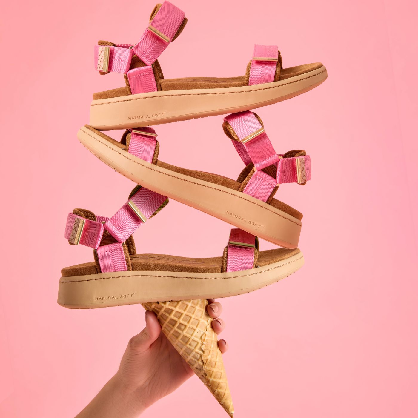 WODEN Line Sandals 144 Aurora Pink