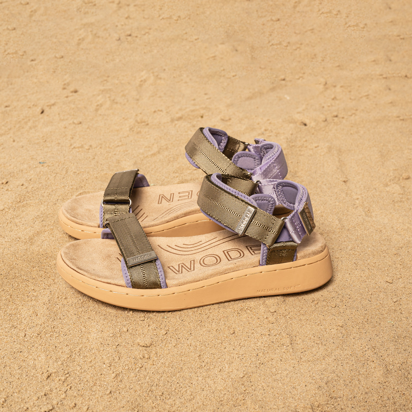 WODEN Line Sandals 904 Orchid/Dark Olive