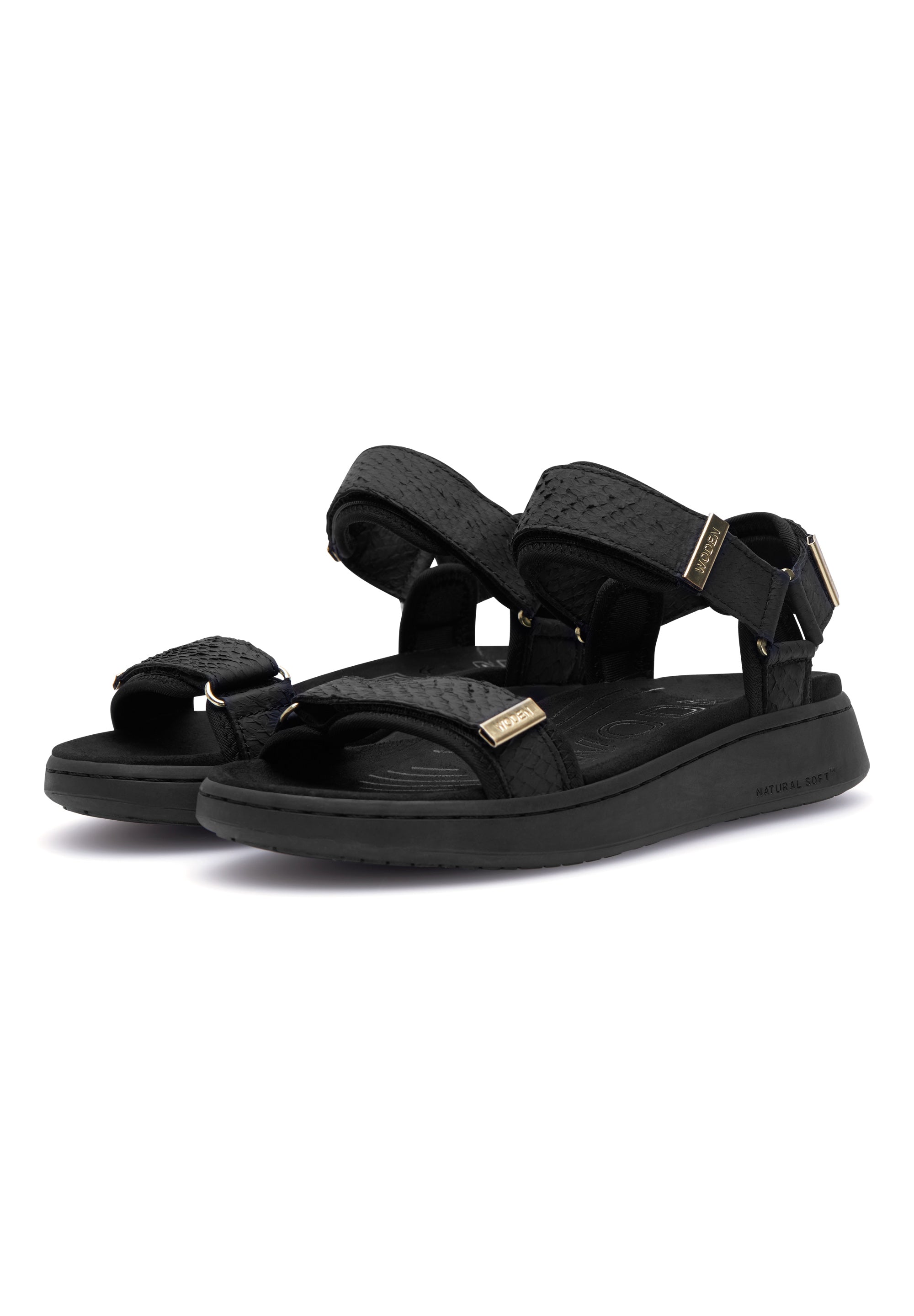WODEN Line Fish Sandals 020 Black