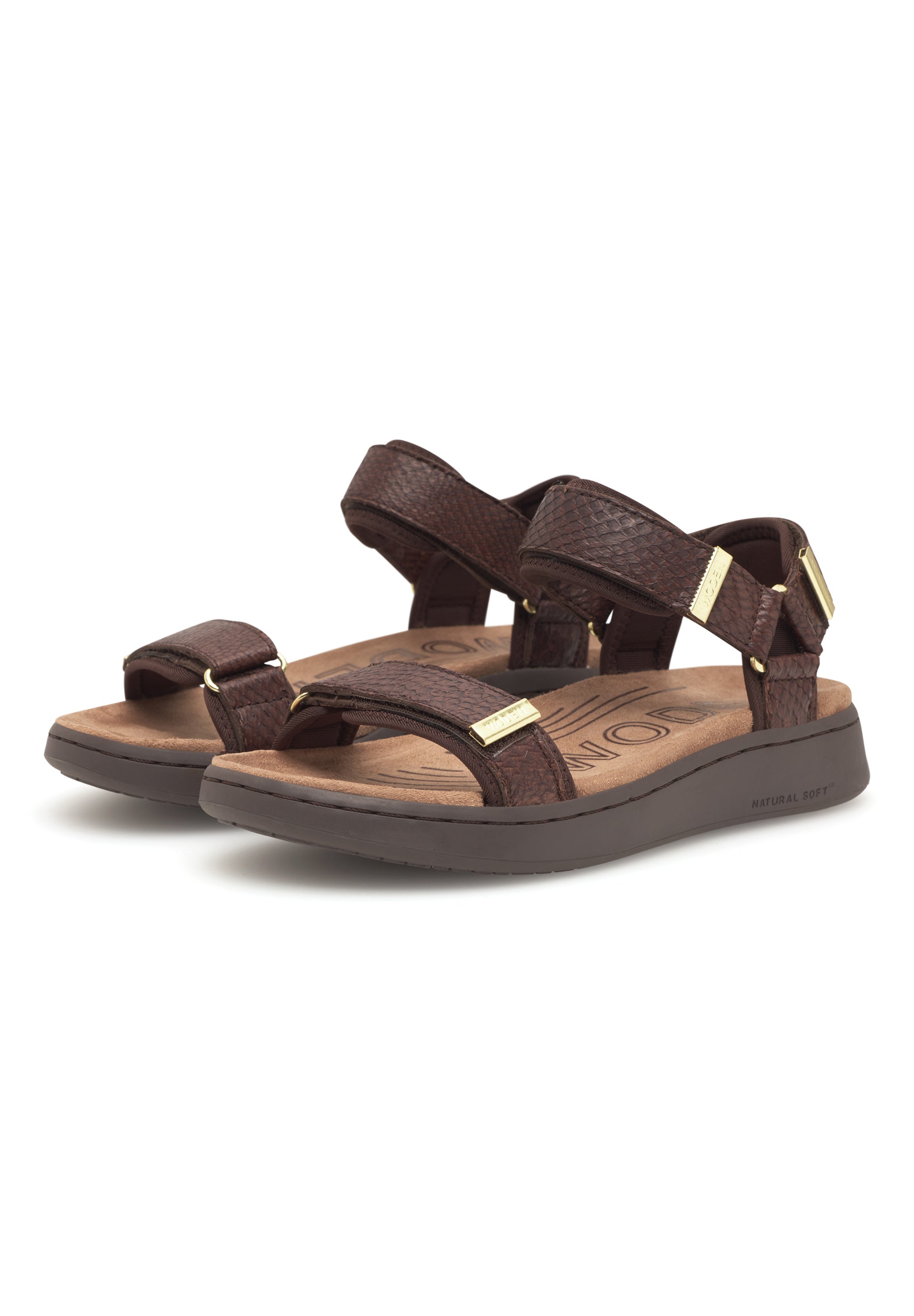 WODEN Line Fish Sandals 063 Chocolate