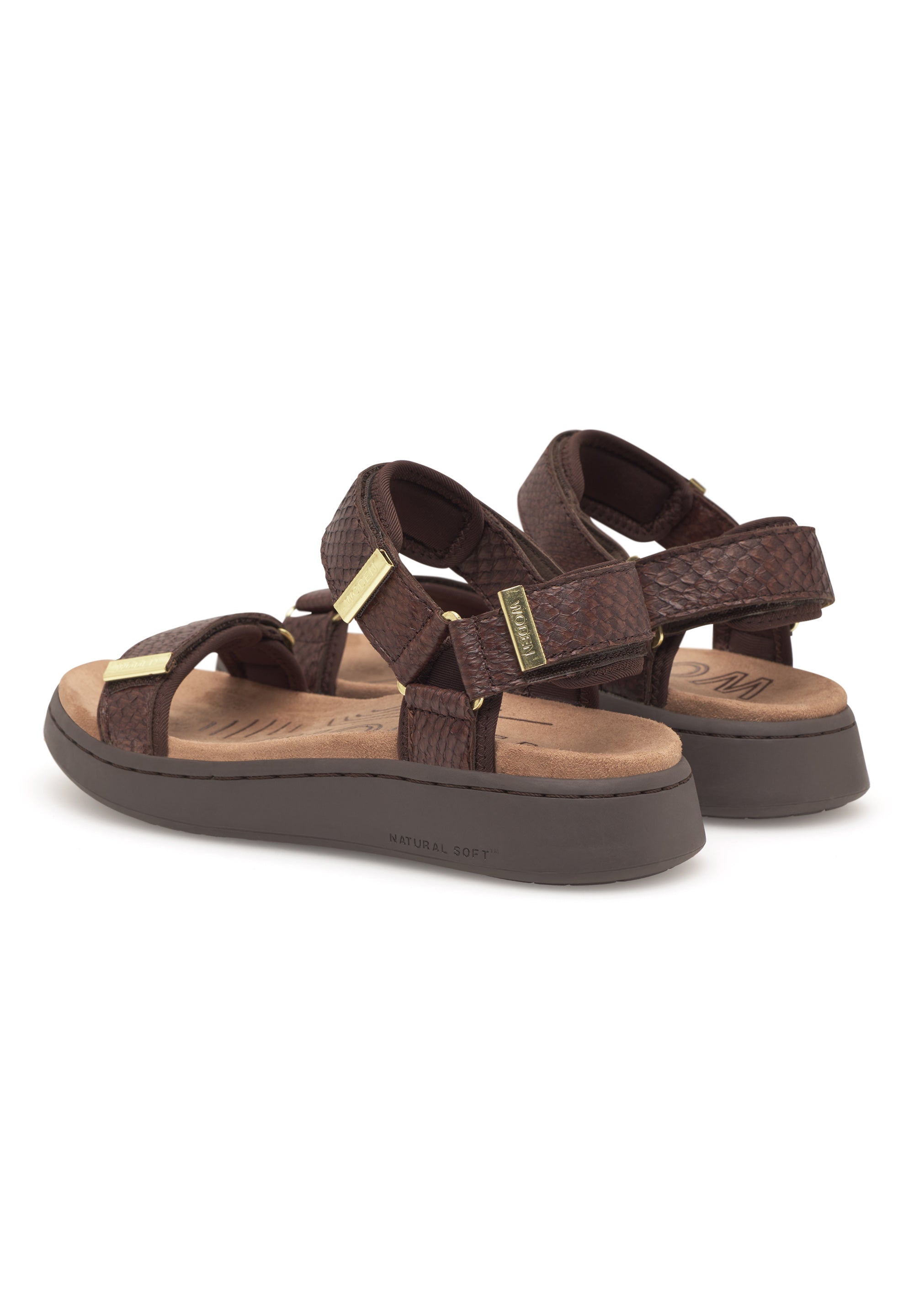WODEN Line Fish Sandals 063 Chocolate
