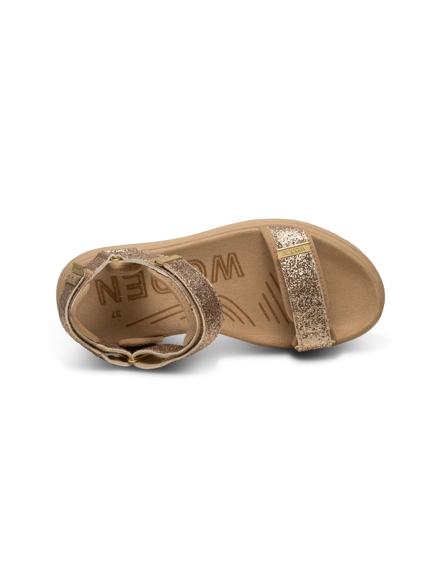 WODEN Line Glitter Sandals 852 Coffee Cream
