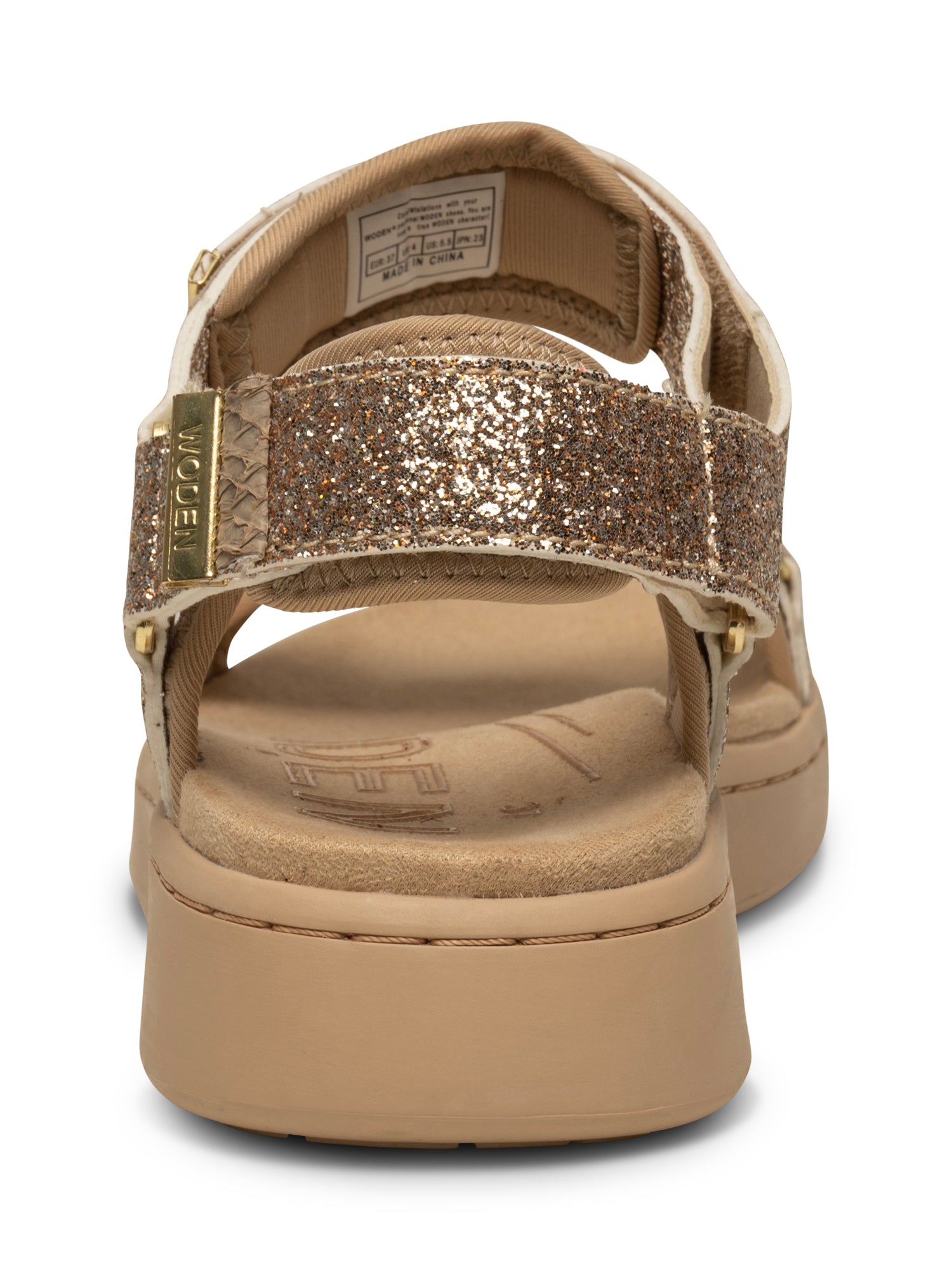 WODEN Line Glitter Sandals 852 Coffee Cream