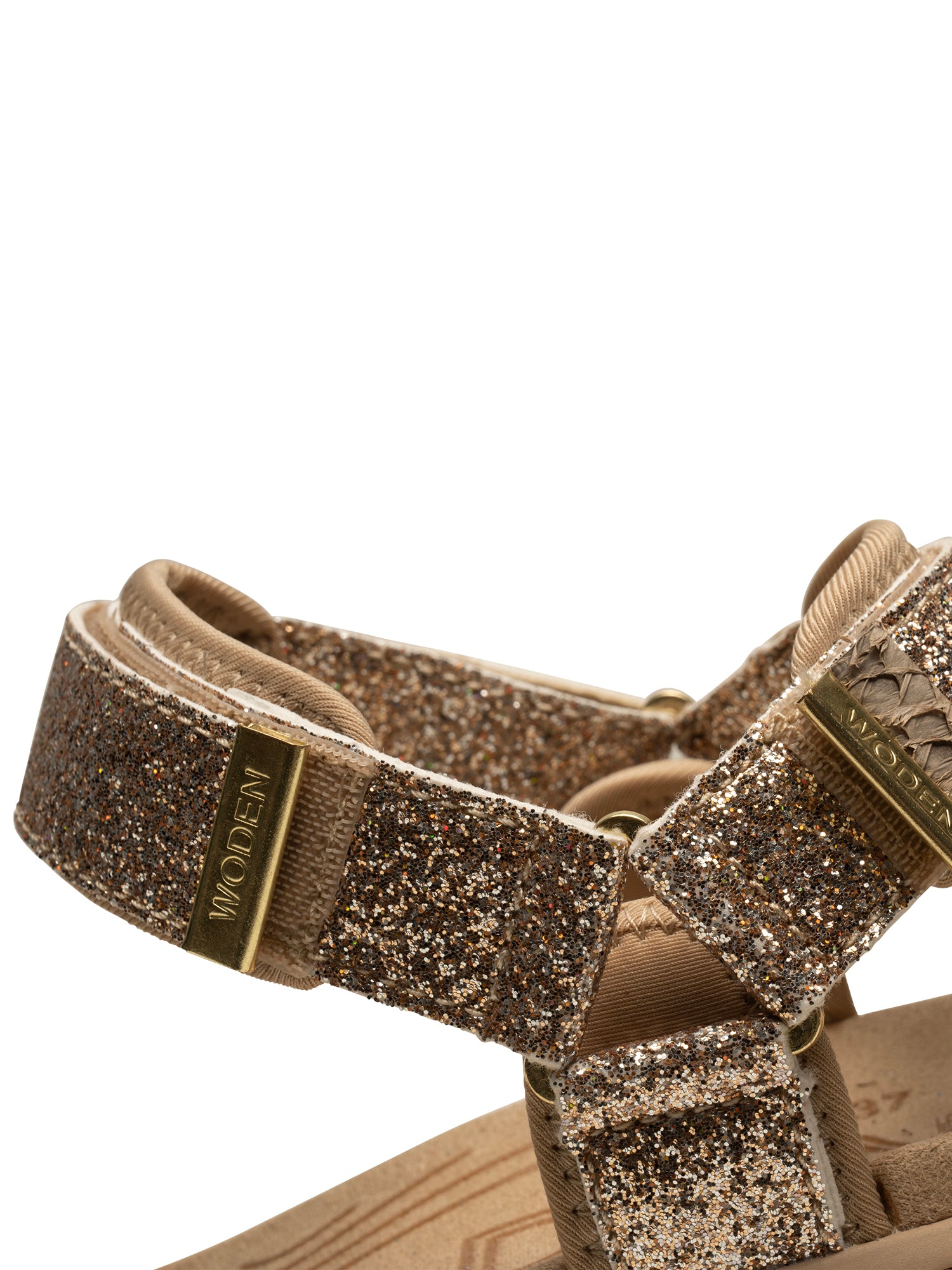 WODEN Line Glitter Sandals 852 Coffee Cream