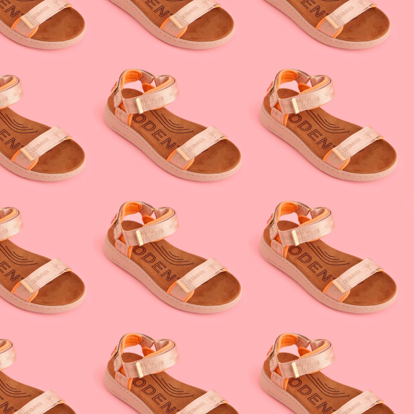 WODEN Line Heritage Sandals 852 Coffee Cream