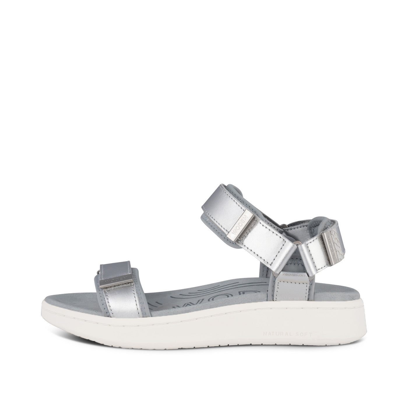 WODEN Line Metallic Sandals 039 Silver