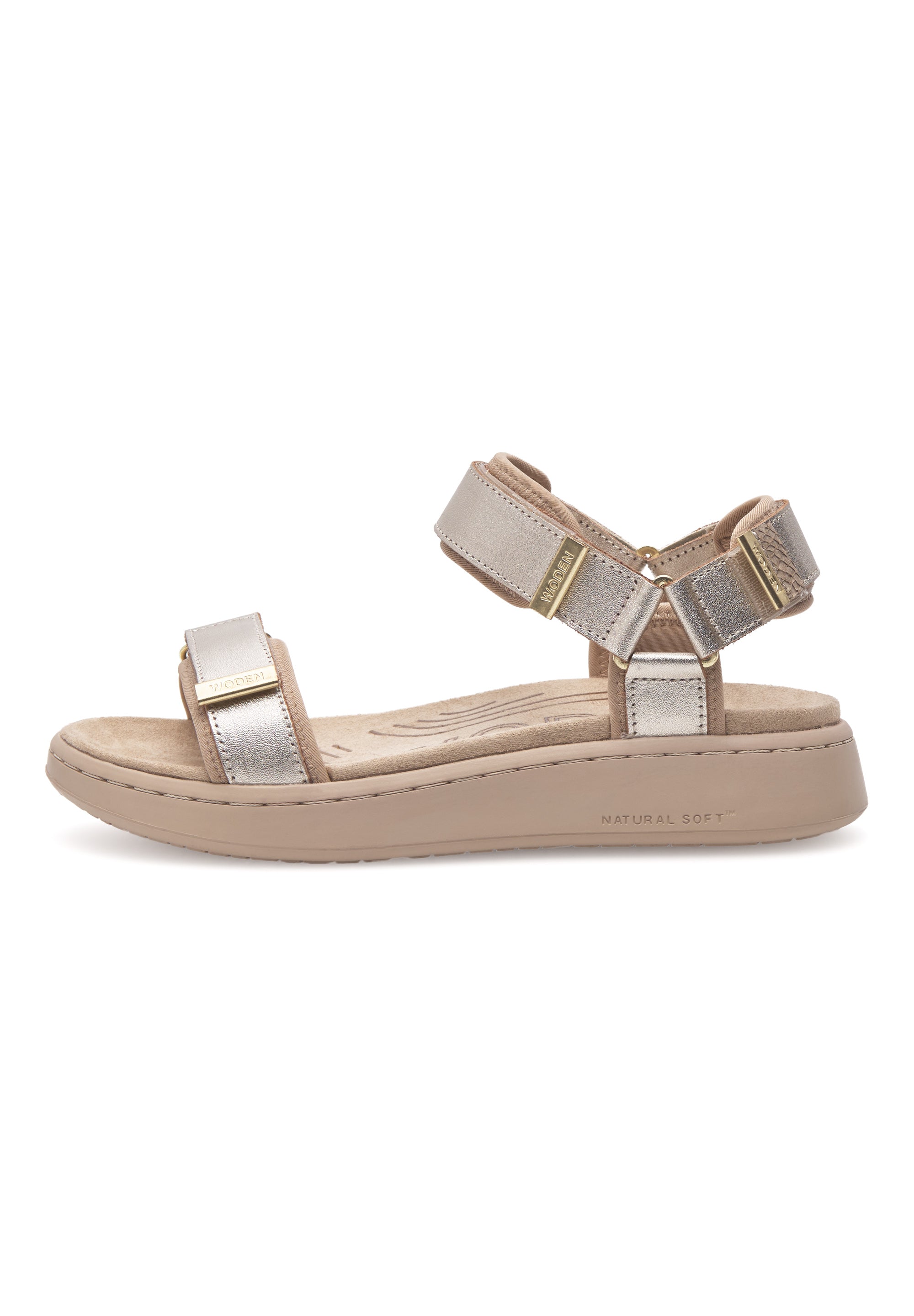 WODEN Line Metallic Sandals 045 Gold