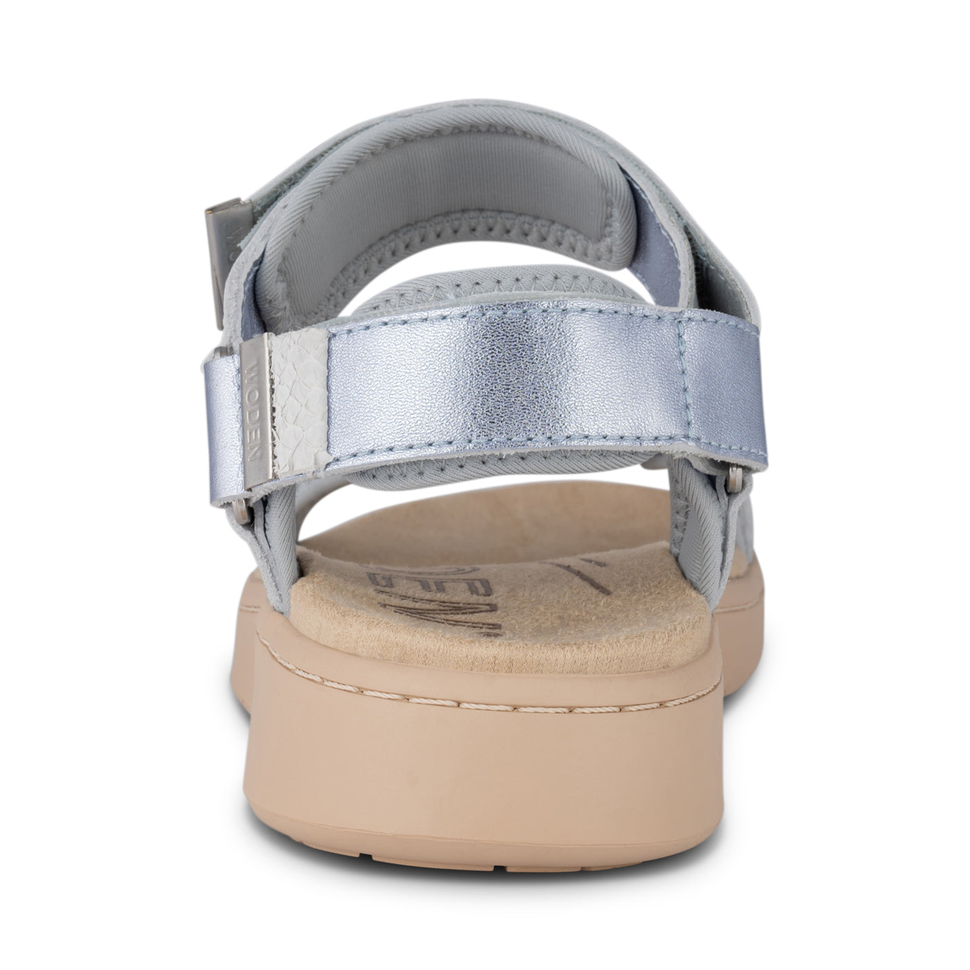 WODEN Line Metallic Sandals 522 Ice Blue