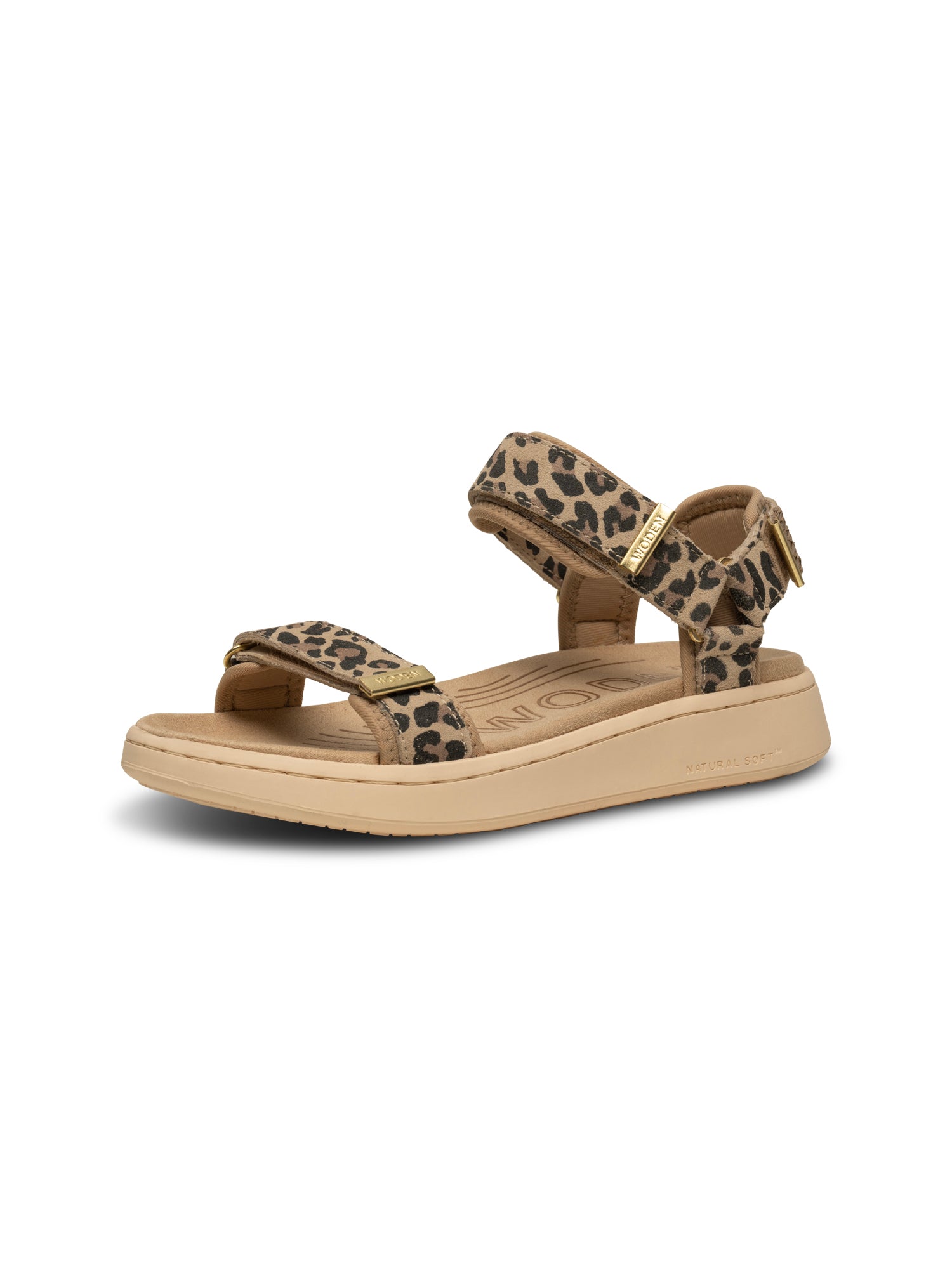 WODEN Line Suede Sandals 327 Leopard