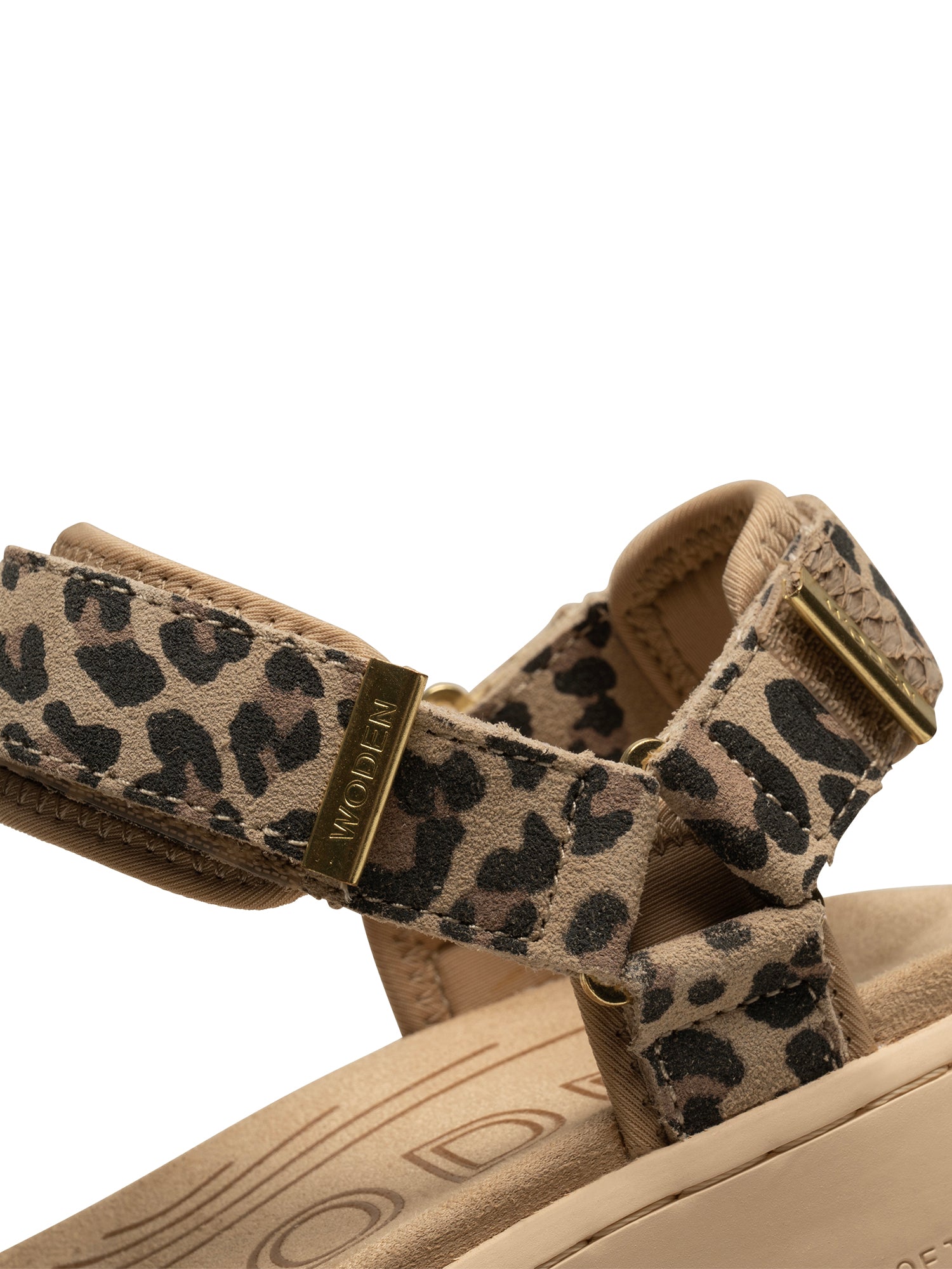 WODEN Line Suede Sandals 327 Leopard