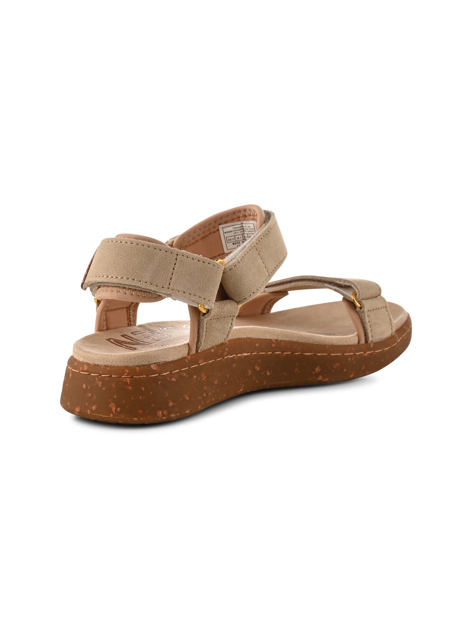 WODEN Line Suede Sandals 705 Beige