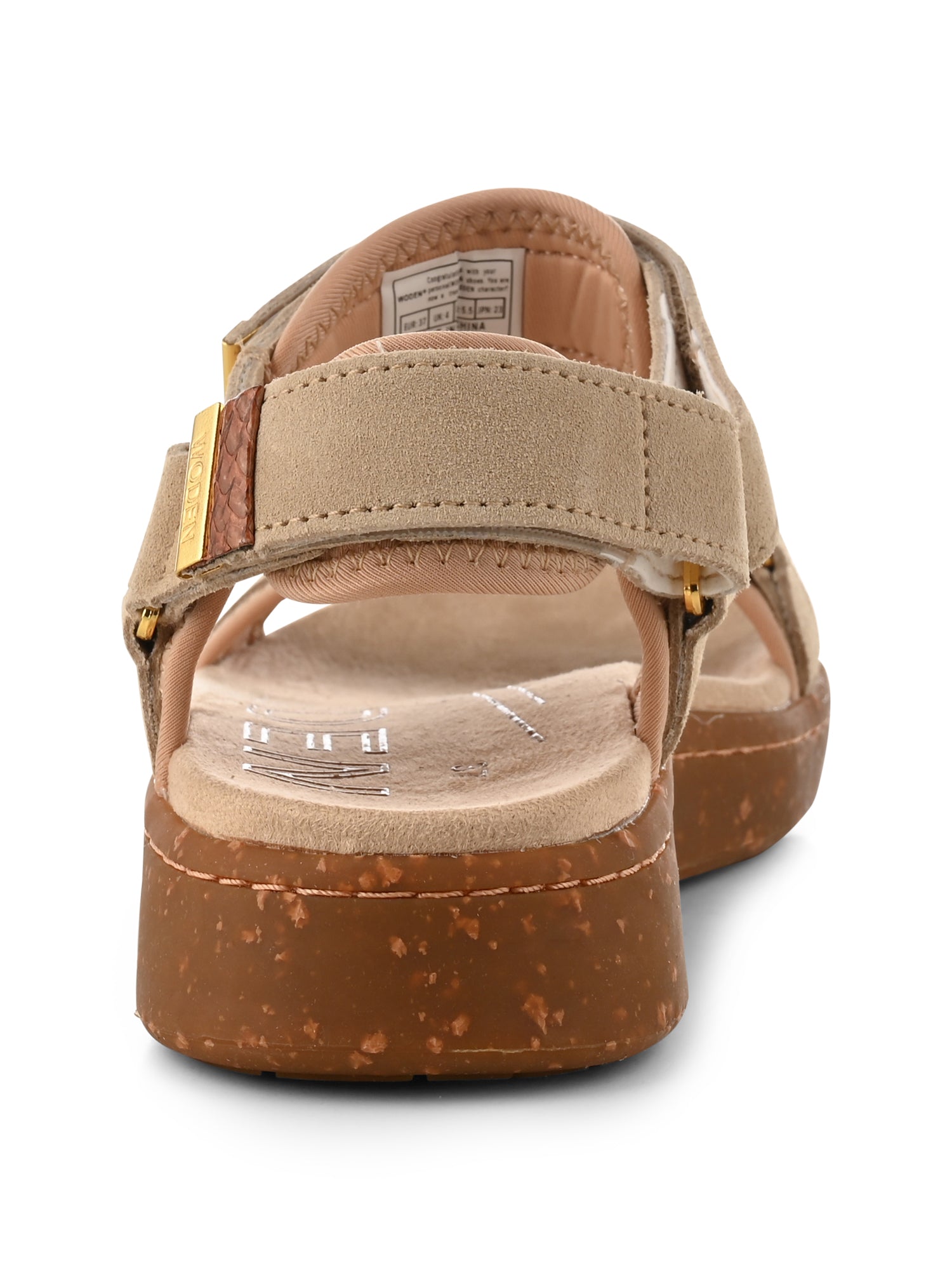 WODEN Line Suede Sandals 705 Beige
