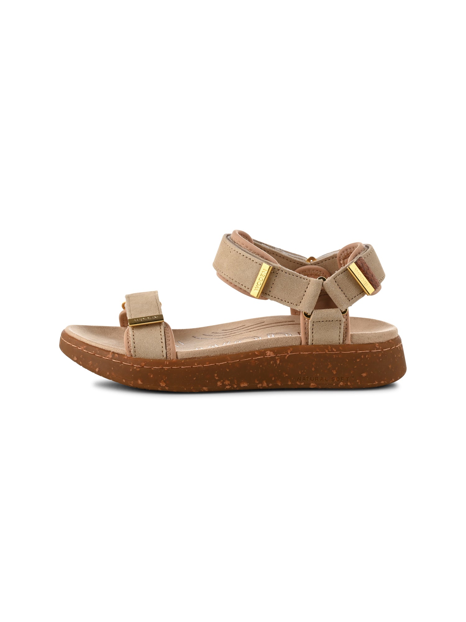 WODEN Line Suede Sandals 705 Beige