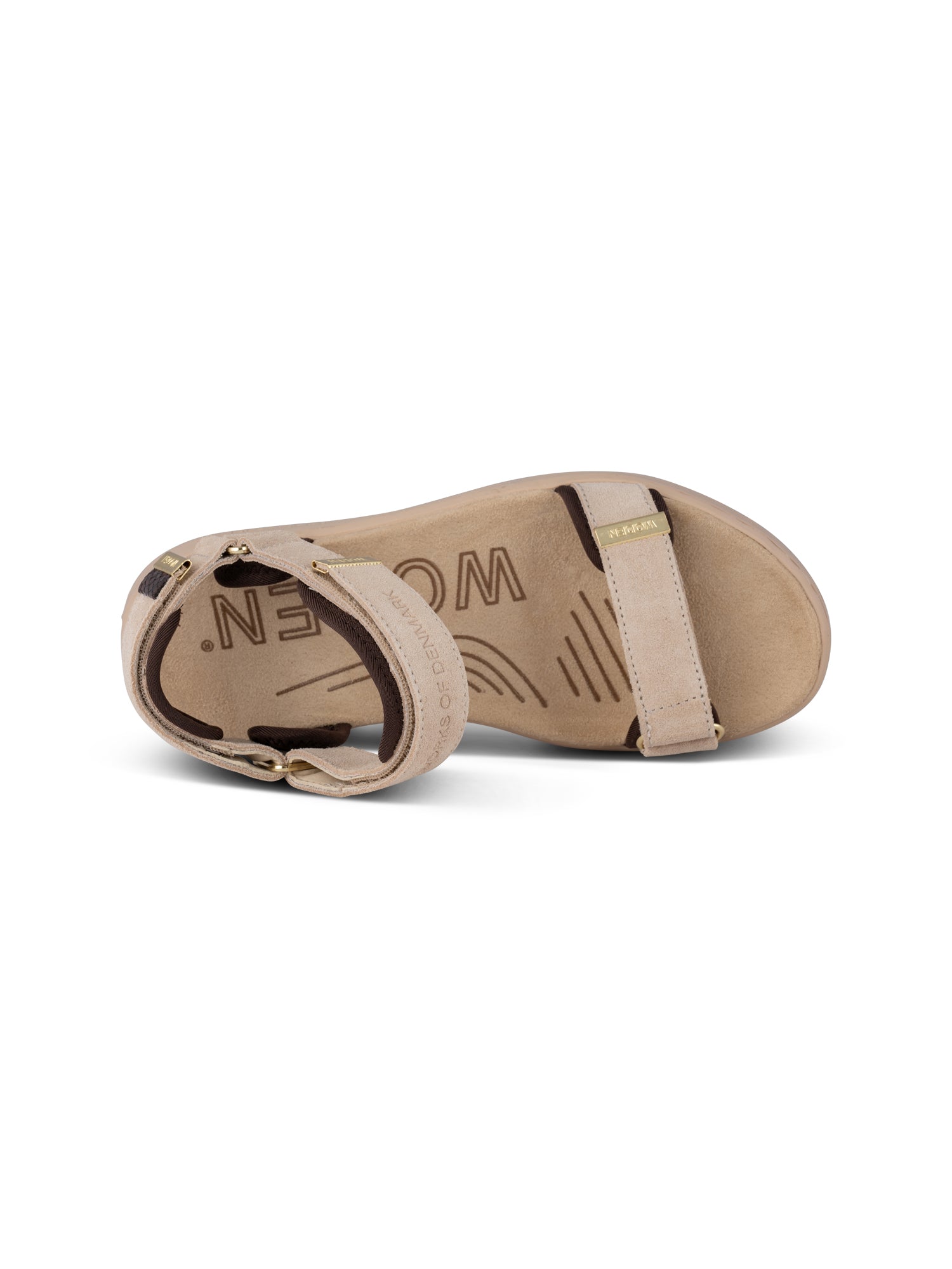 WODEN Line Suede Sandals 852 Coffee Cream