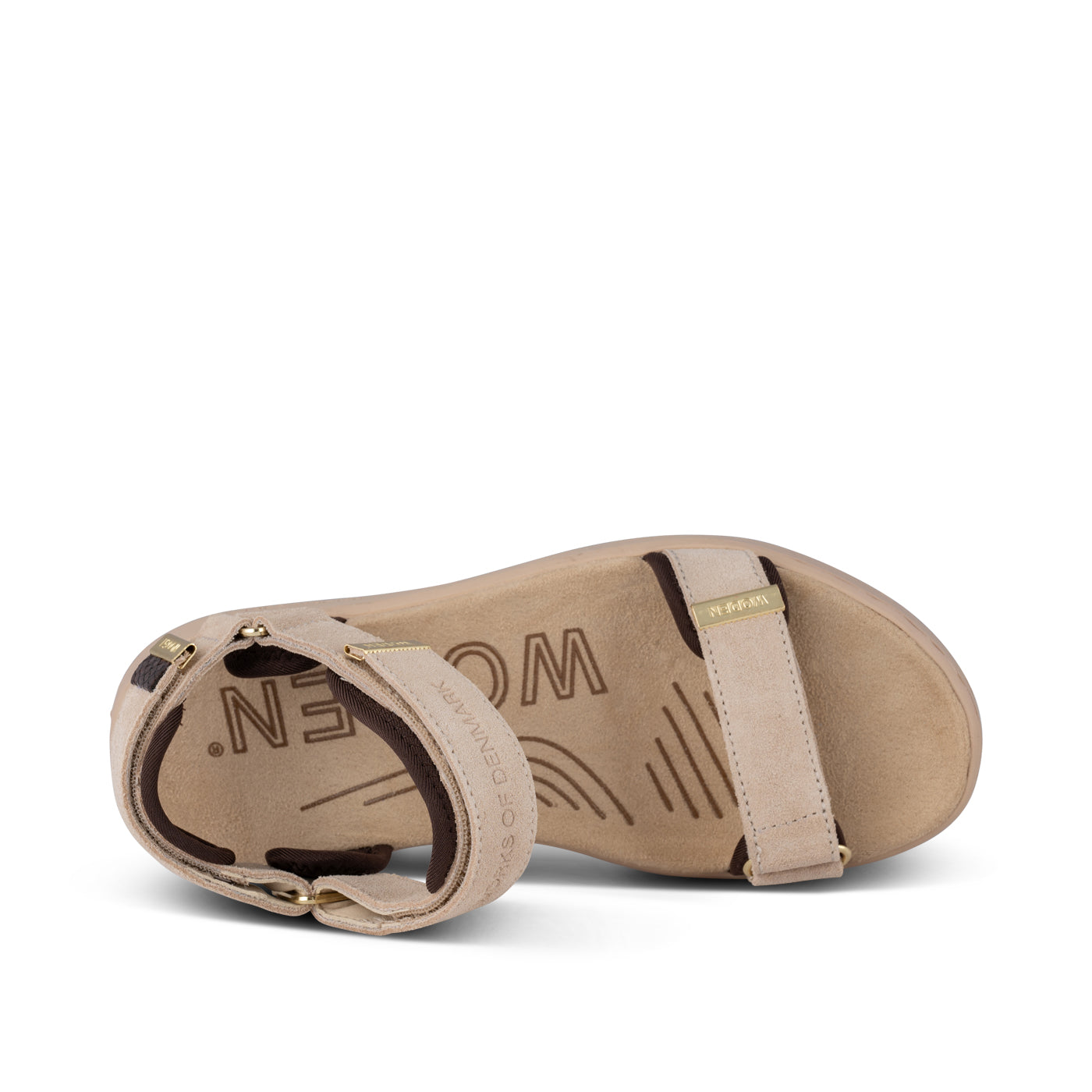 WODEN Line Suede Sandals 852 Coffee Cream