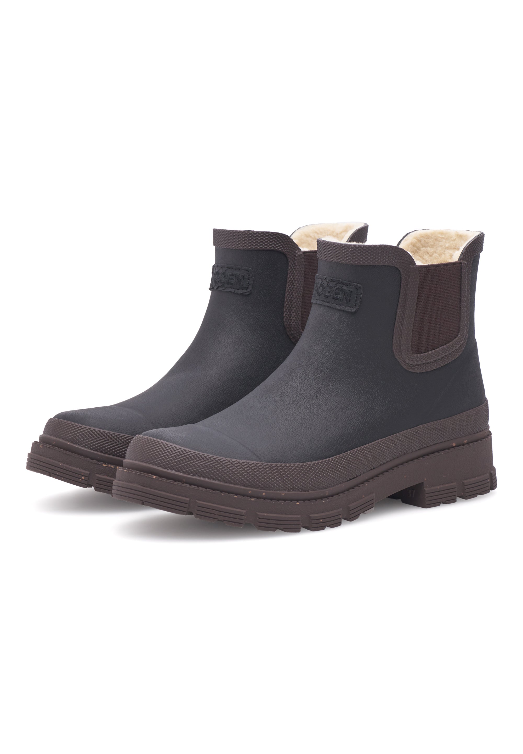 WODEN Liv Warm Waterproof Rubber Boots 352 Black/Chocolate