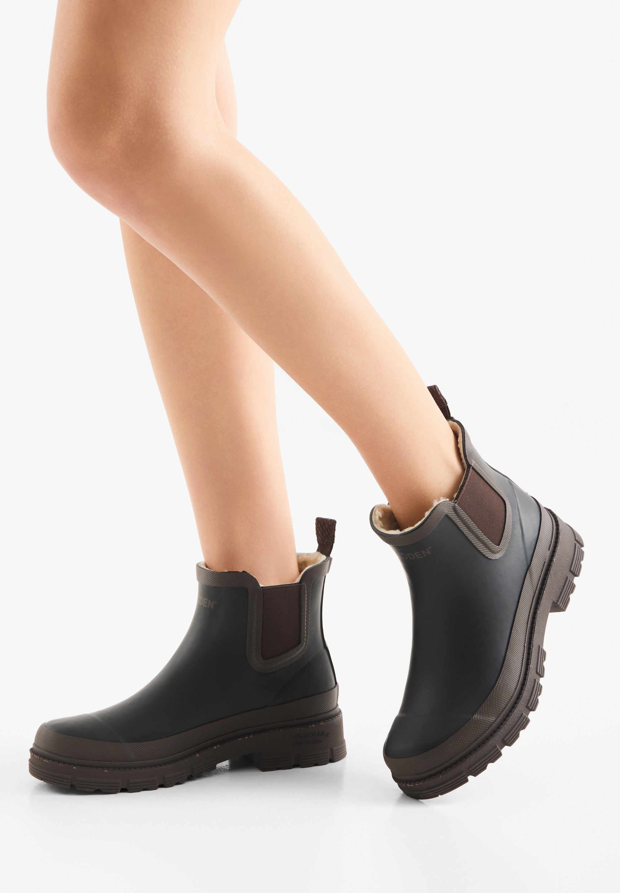 WODEN Liv Warm Waterproof Rubber Boots 352 Black/Chocolate