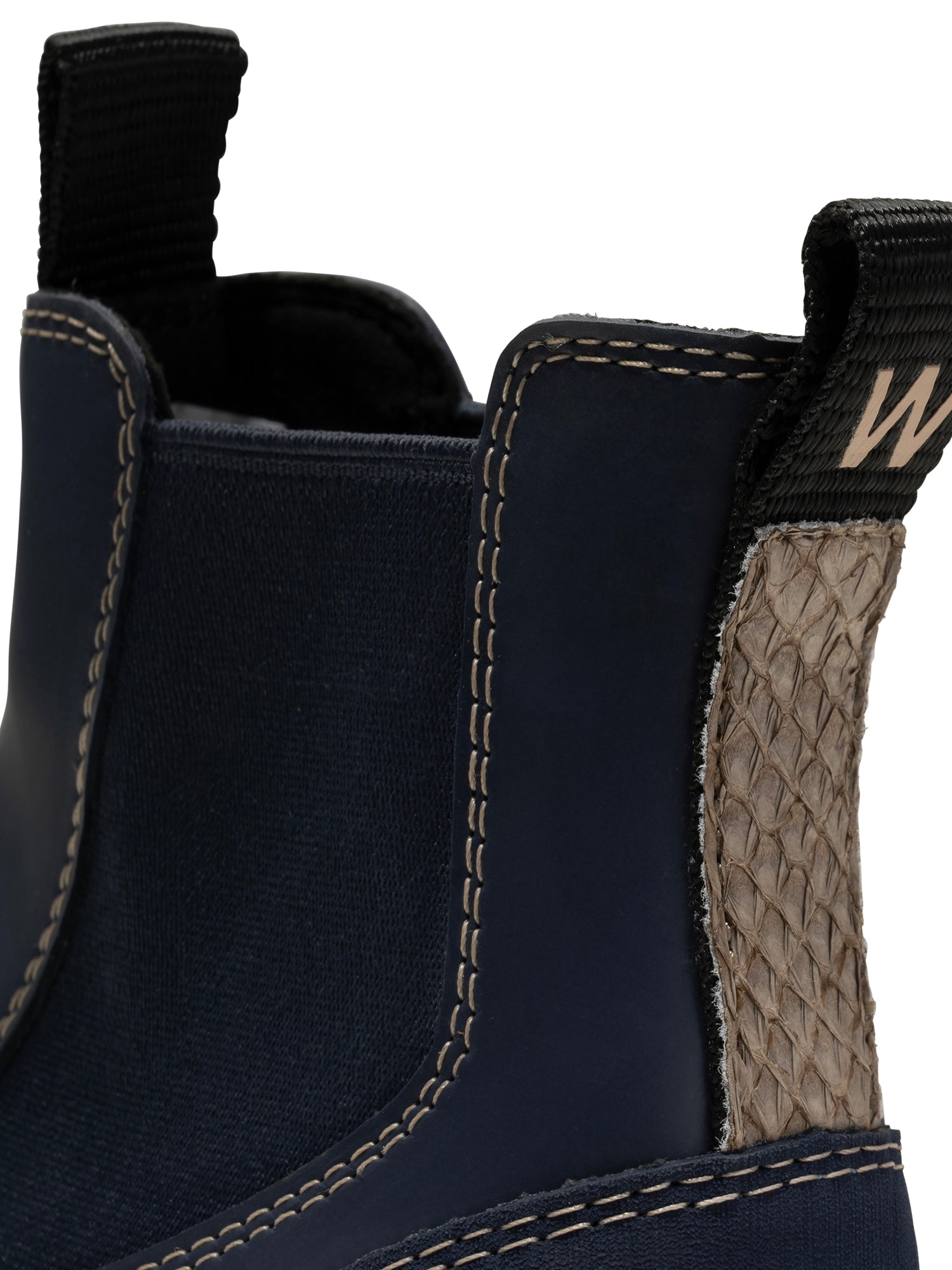 WODEN Magda Track Waterproof Rubber Boots 960 Dark Navy/Coffee Cream