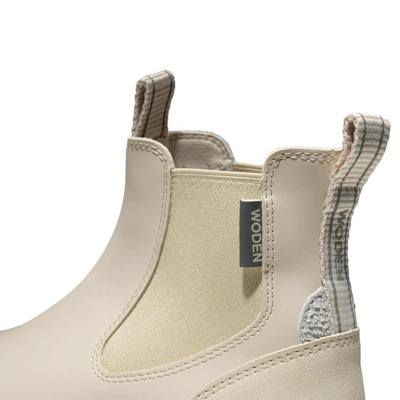 WODEN Magda Track Waterproof Reflective Rubber Boots 813 Ivory
